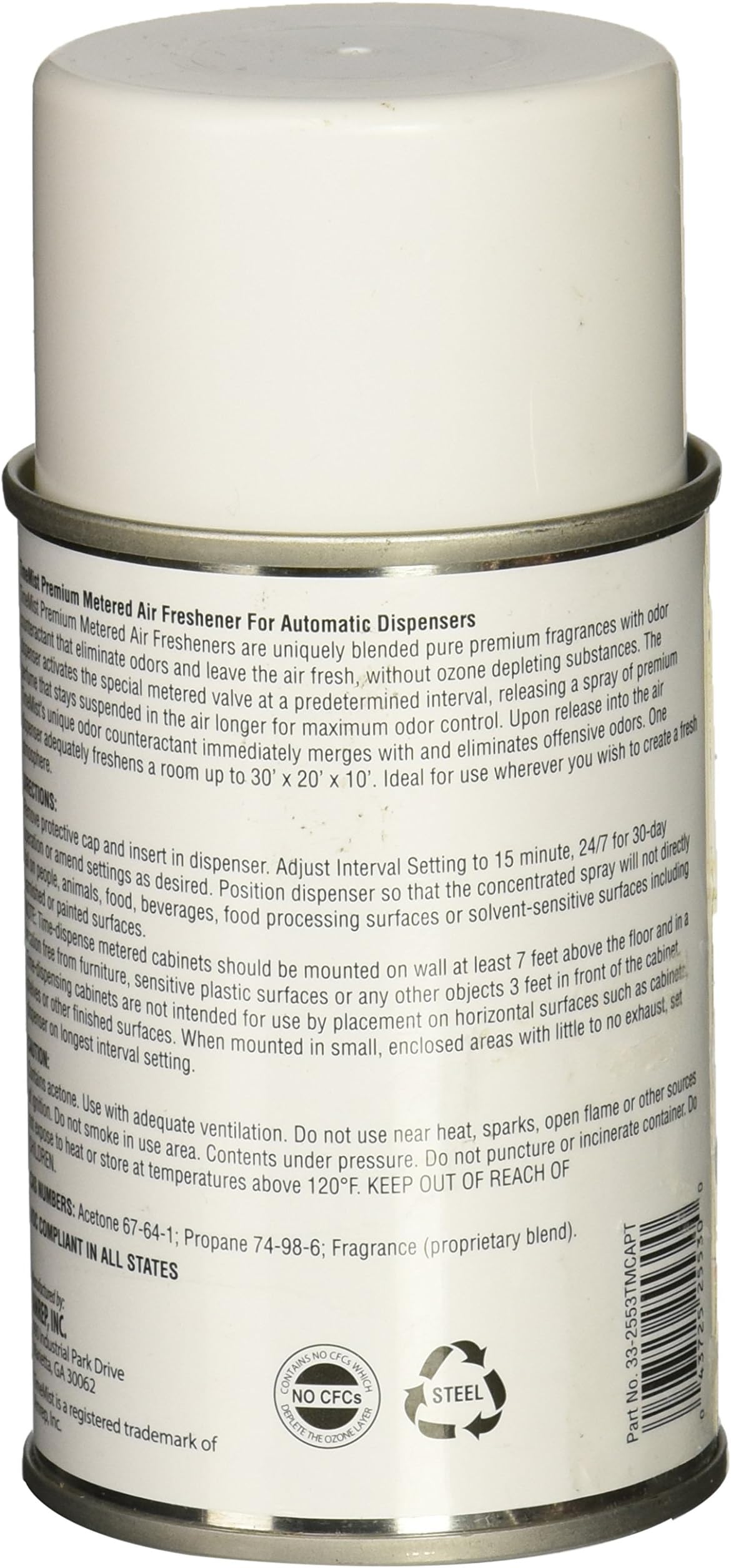 TimeMist Air Freshener Dispenser Refill, Spring Flowers 5.3 Ounce Can (332553TMCAPT)