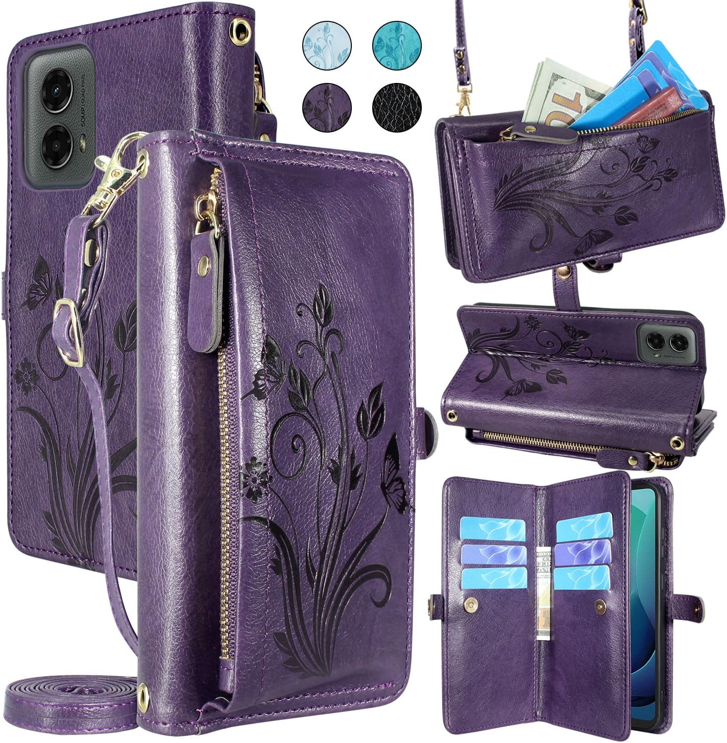 Lacass for Motorola Moto G 5G 2024 Case Wallet, [Cards Theft Scan