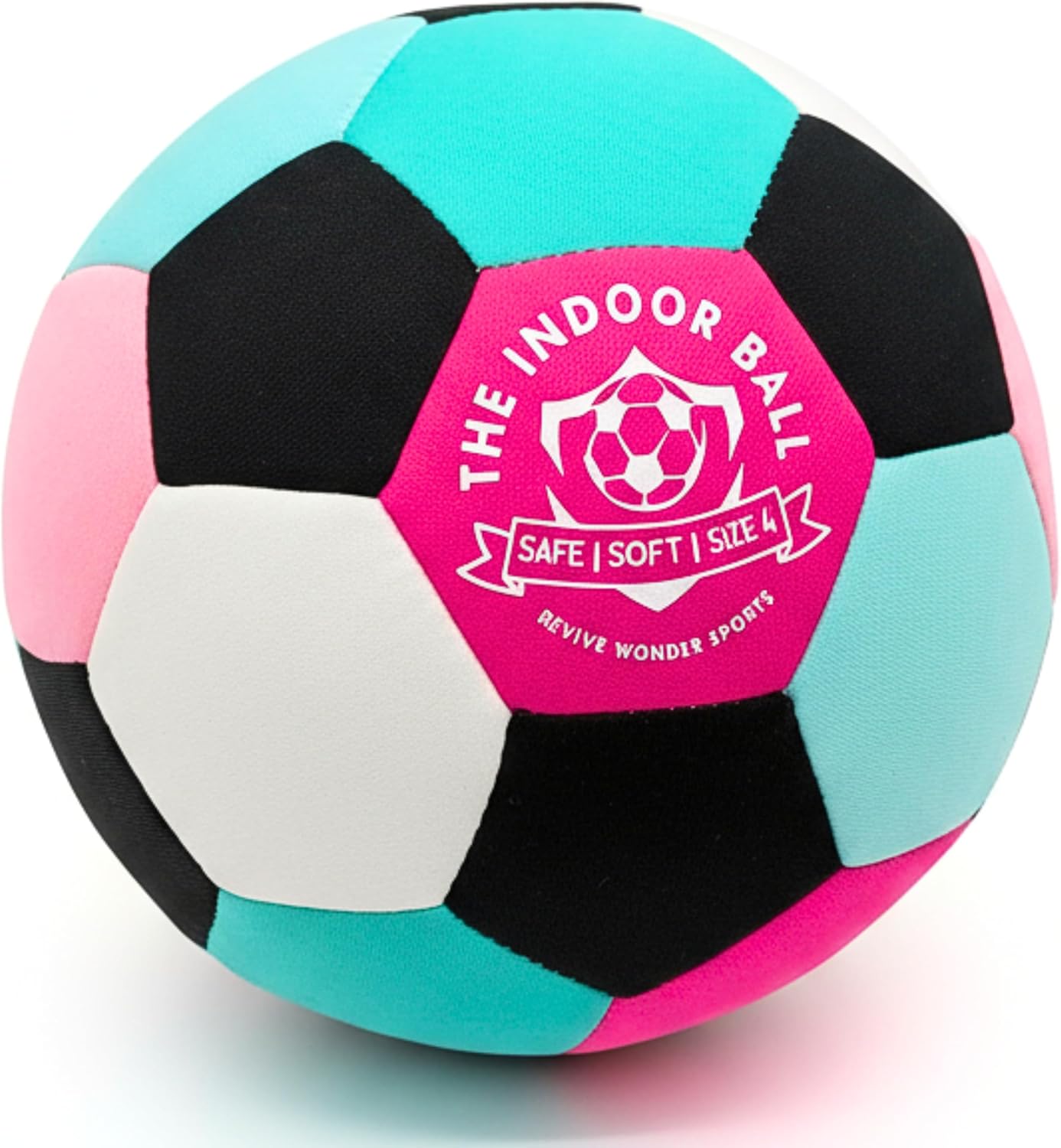 The Indoor Ball – Soft & Safe Indoor Soccer Ball, Size 4 – Essential Soft Ball for Silent Dribble, Juggling, Training – Fun Silent Soccer for Girls