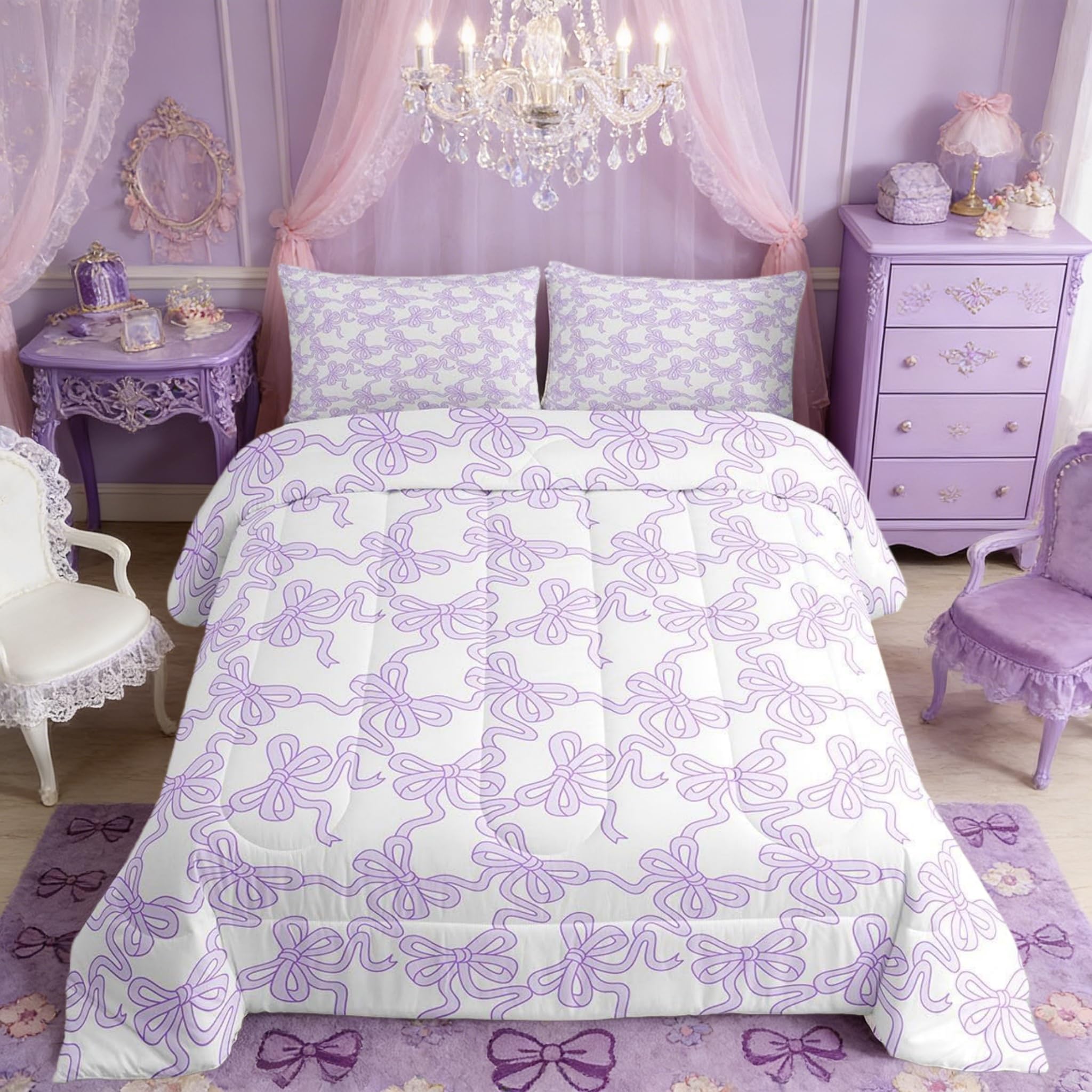 Cute Castle Fairy Comforter Set - Pink Bow Bedding -18 Cute Castle Fairy Comforter Set - Pink Bow Bedding -18
