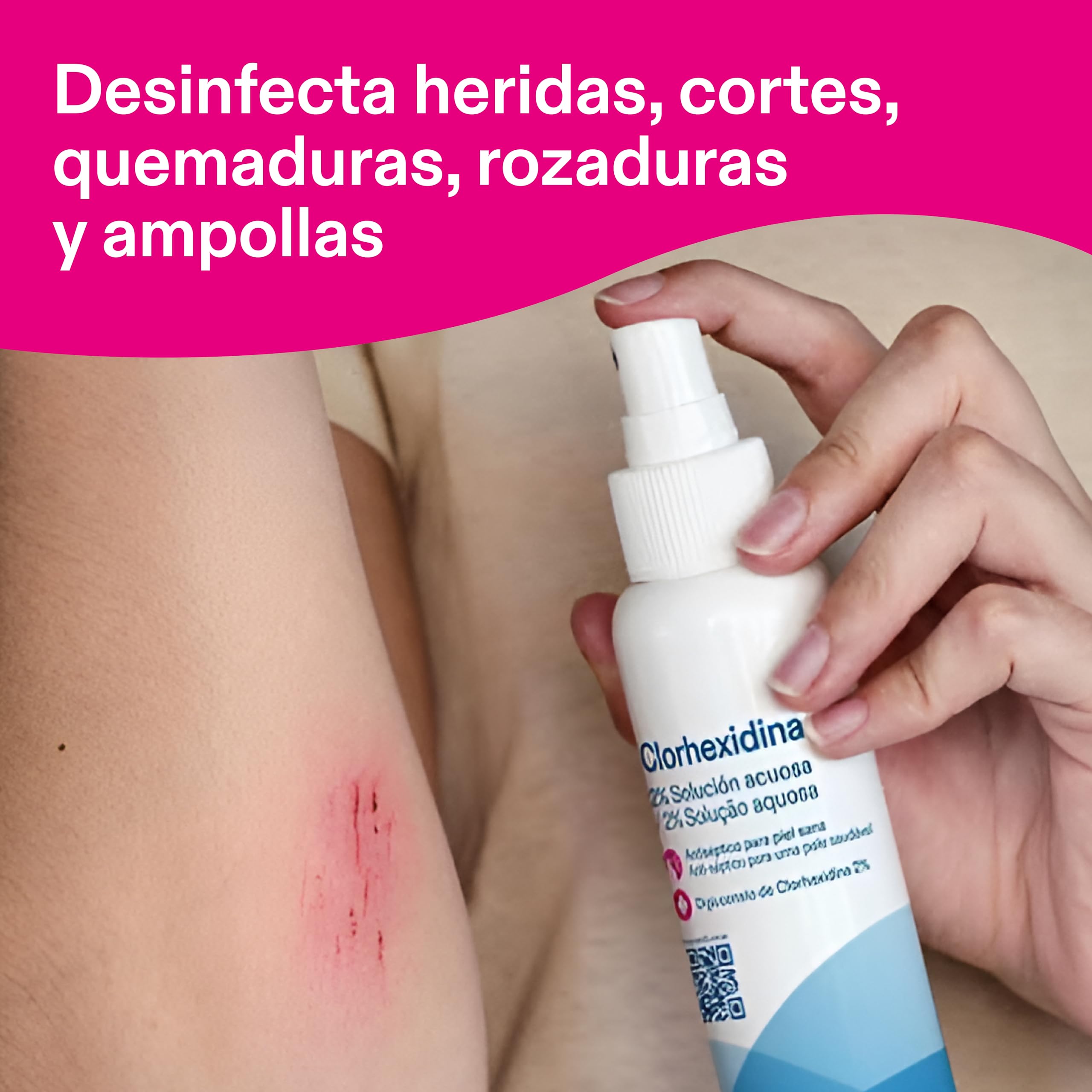 Senti2 Clorhexidina Solución Antiséptica para Piel, 2% Digluconato de Clorhexidina, Solución Acuosa, 125ml