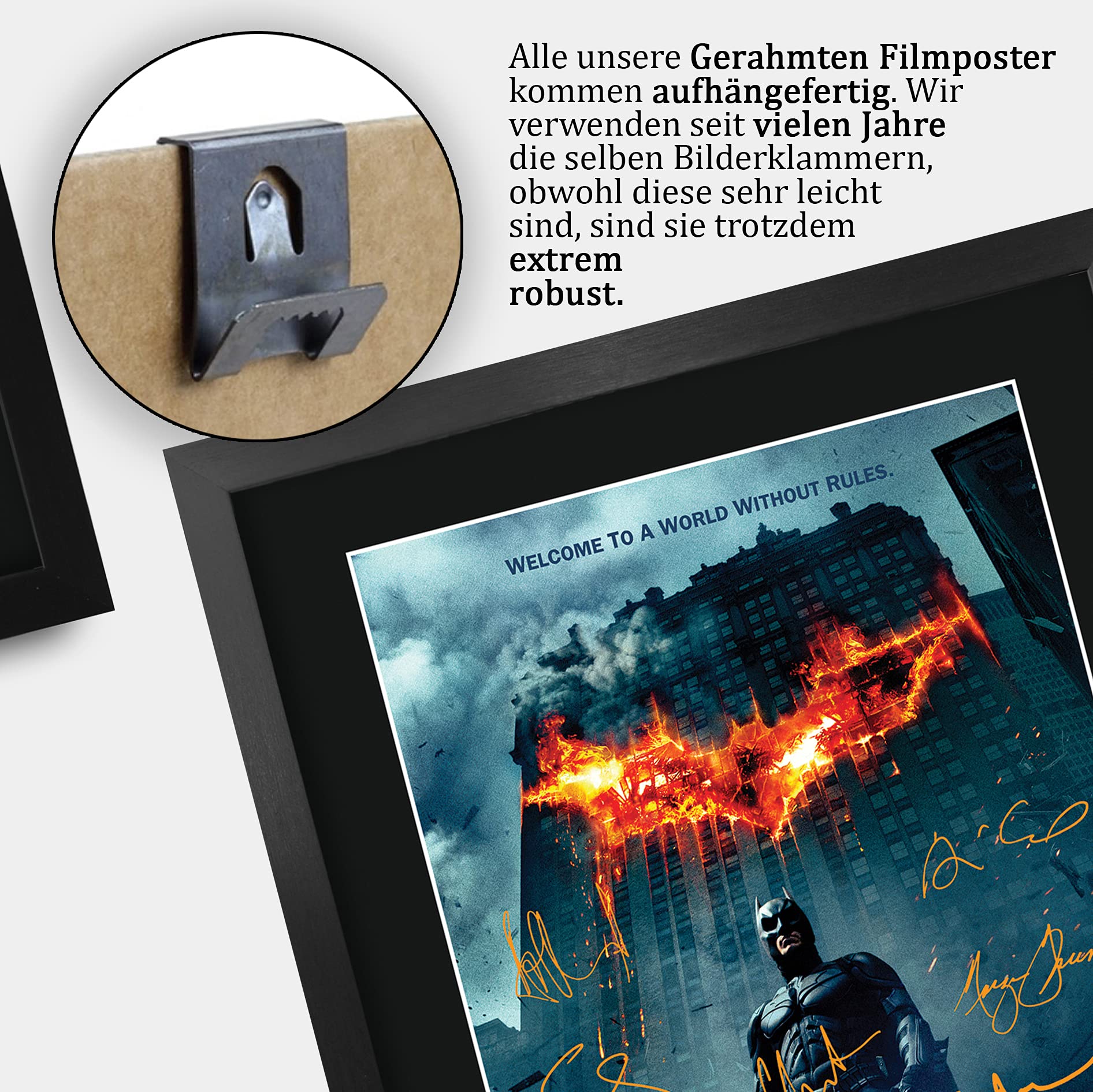 HWC Trading The Dark Knight Batman A3 Gerahmte Signiert Gedruckt Autogramme Bild Druck-Fotoanzeige Geschenk Für Filmfans