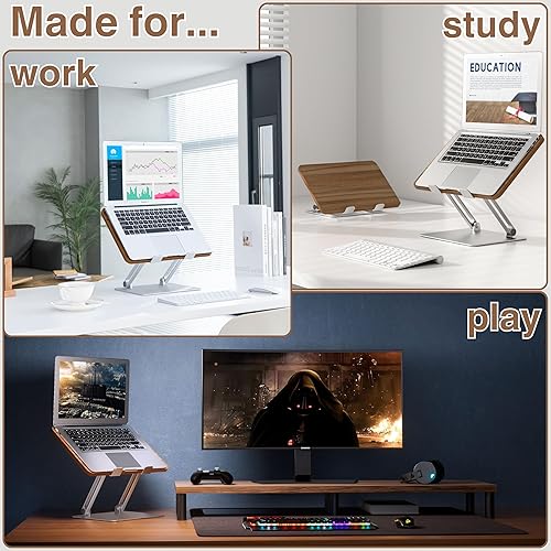 Miniatura 7 de AVARO Soporte ajustable para computadora portátil elevador ergonómico para laptop con altura y ángulo personalizables, portátil, plegable y