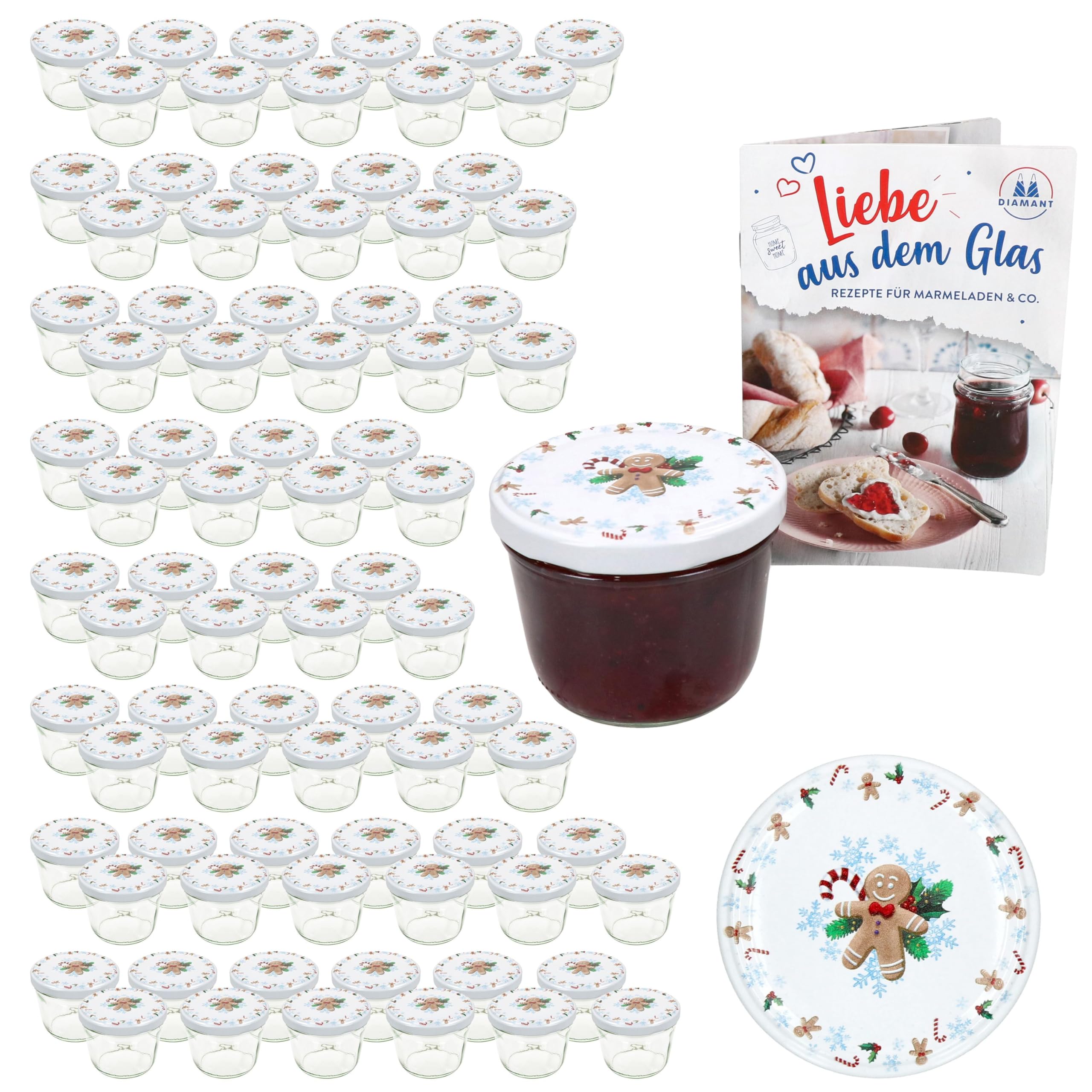 MamboCat 100er Set Sturzglas 230 ml mit Twist-Off-Deckel Candyman eisblau I Einmachgläser + TO 82 Deckel + GRATIS Heft I Vorratsgläser einkochen & konservieren