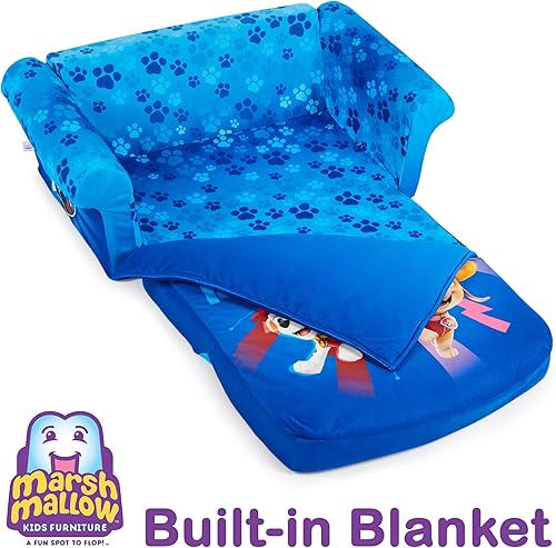 Miniatura 21 de Marshmallow Furniture, Gabby's Dollhouse - Sofá cama 3 en 1 para bebé, sofá convertible para niños, sofá cama y tapete de espuma para siesta para