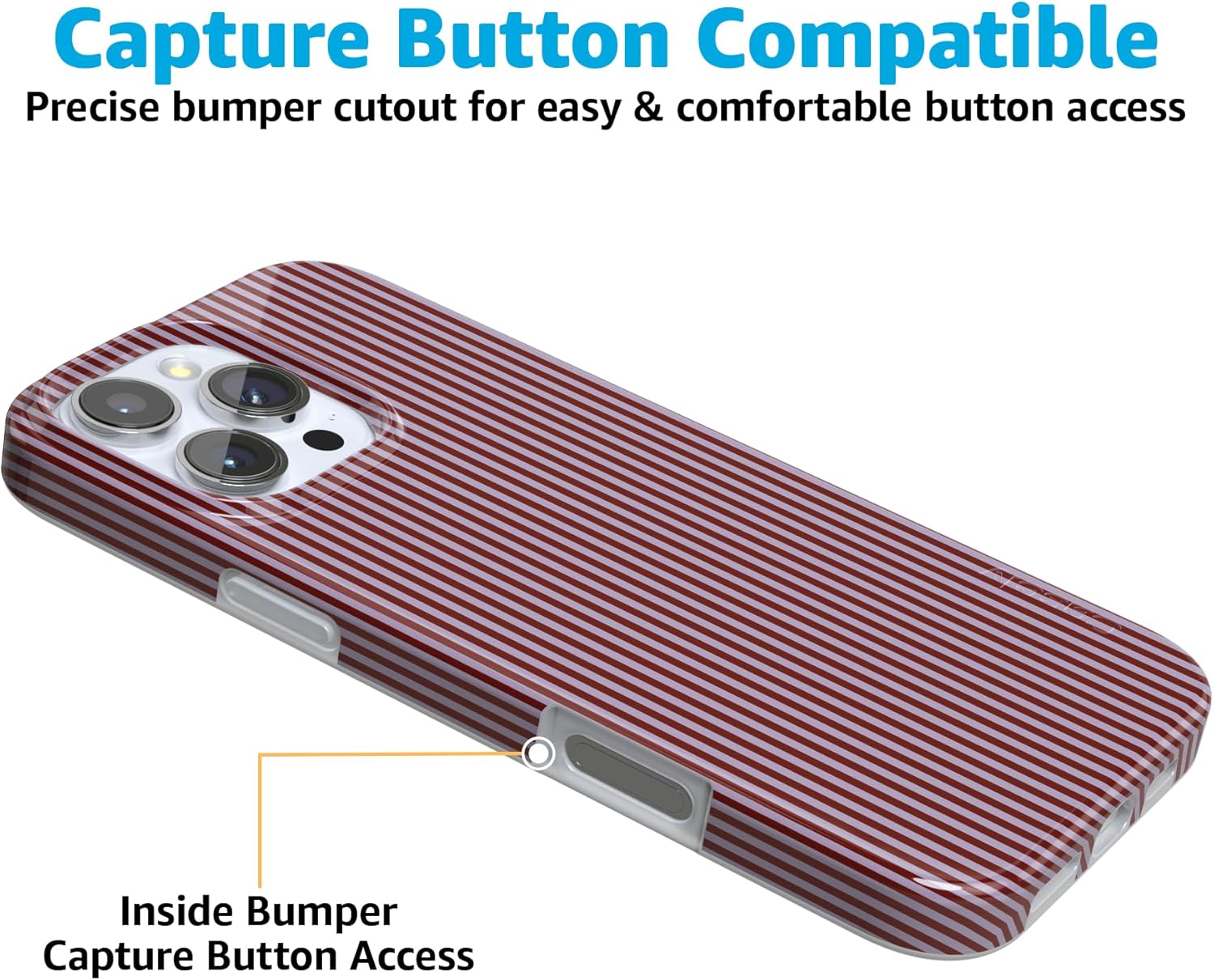 Casely iPhone 16 Pro Case | Stripes and the City | Tiny Pinstripe | Compatible with MagSafe | Classic Ultra Slim Design