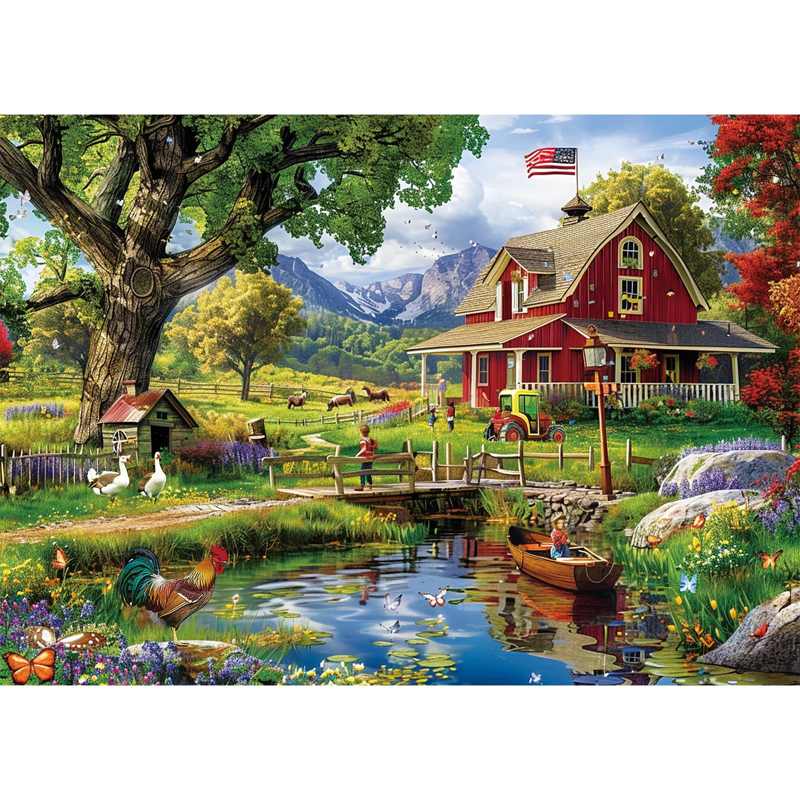 1000 Piece Puzzle for Adults - Country Clubhouse Puzzle for Adults Children - Recycled Paper Jigsaw Puzzle 1000 Pieces - Fun and Challenging Family Game Great Gift Idea, 28 * 20 in