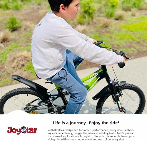 Miniatura 5 de JOYSTAR Bicicleta de montaña para niños de 20 pulgadas para niños y niñas de 7 a 13 años de edad, bicicleta de montaña con doble freno de mano y