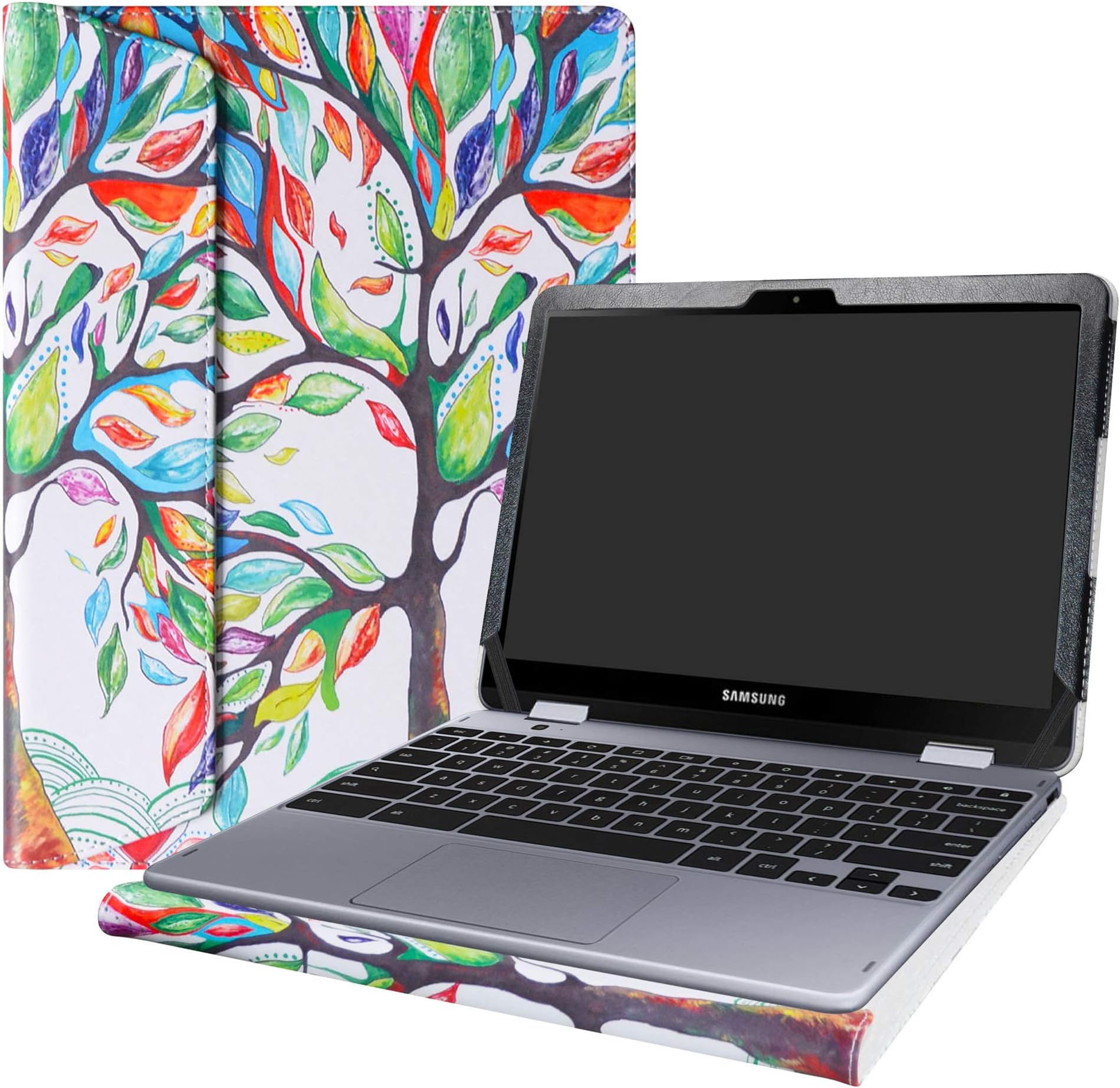 AlapmkProtective Case Cover For 12.2" Samsung Chromebook Plus V2 XE521QAB-K01US Laptop[Warning:Not fit Chromebook Pro XE510C24 XE510C25/Chromebook Plus XE513C24],Love Tree
