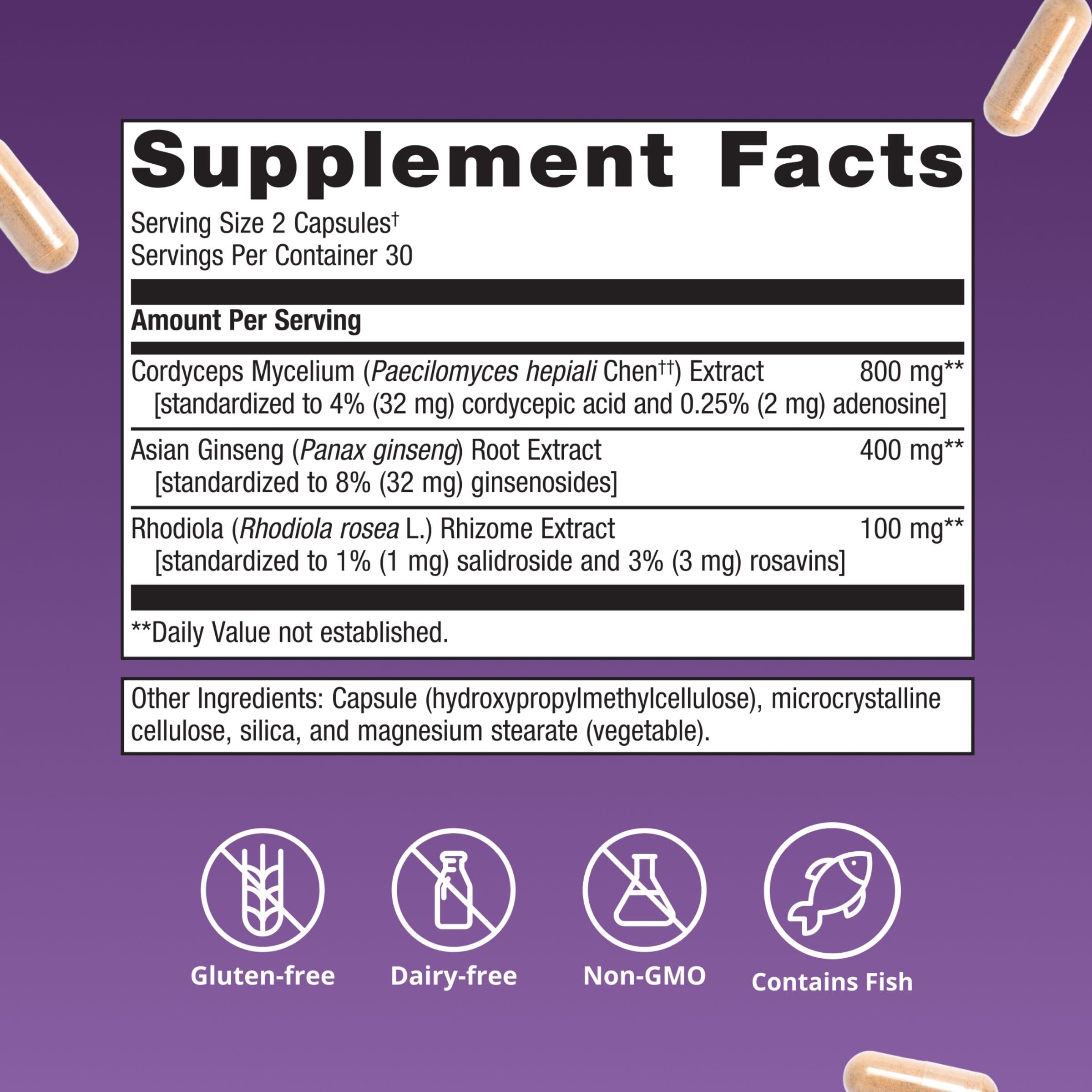 Metagenics Adreset Rhodiola Ginseng Cordyceps Adaptogen, 60 Capsules — Amazon image 5
