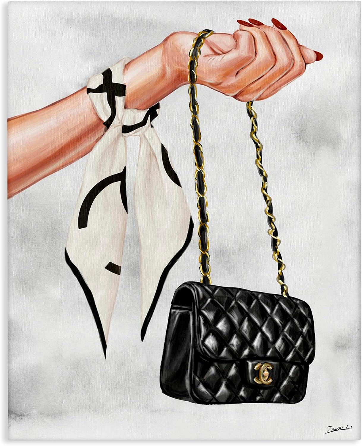 Stupell Industries Fashion Glam Handbag, 24 x 30 Inch Canvas Wall Art