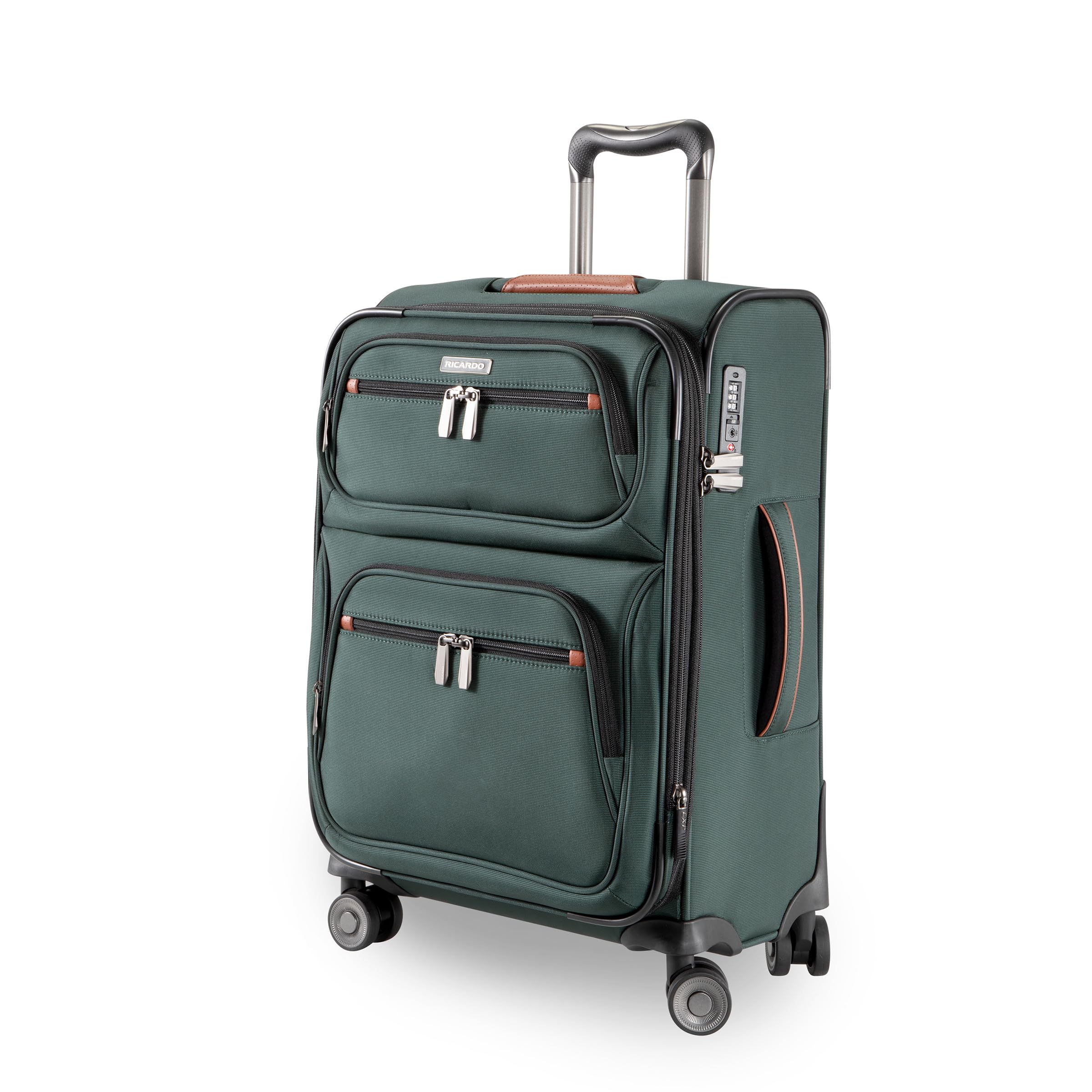 Ricardo Beverly Hills Montecito 3.0 Softside Luggage Collection – Expandable Suitcases with Wheels and TSA Lock. 21” Carry-on, Hunter Green