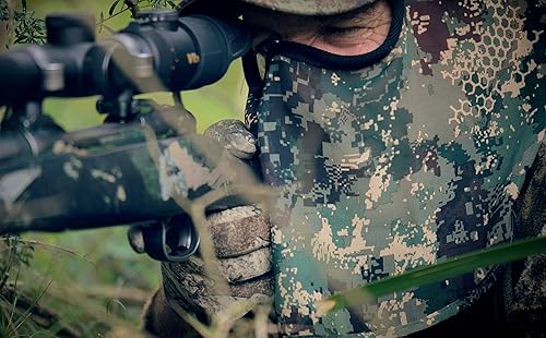 Miniatura 14 de DOWN UNDER OUTDOORS Máscara facial de caza de camuflaje premium en malla transparente ligera y transpirable, ajustable para hombres, mujeres y niños