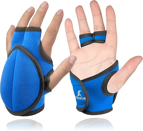 Miniatura 6 de ProsourceFit Guantes con peso, par de guantes muy resistentes de 2 lb. de neopreno para ejercicios de modelado y aeróbicos