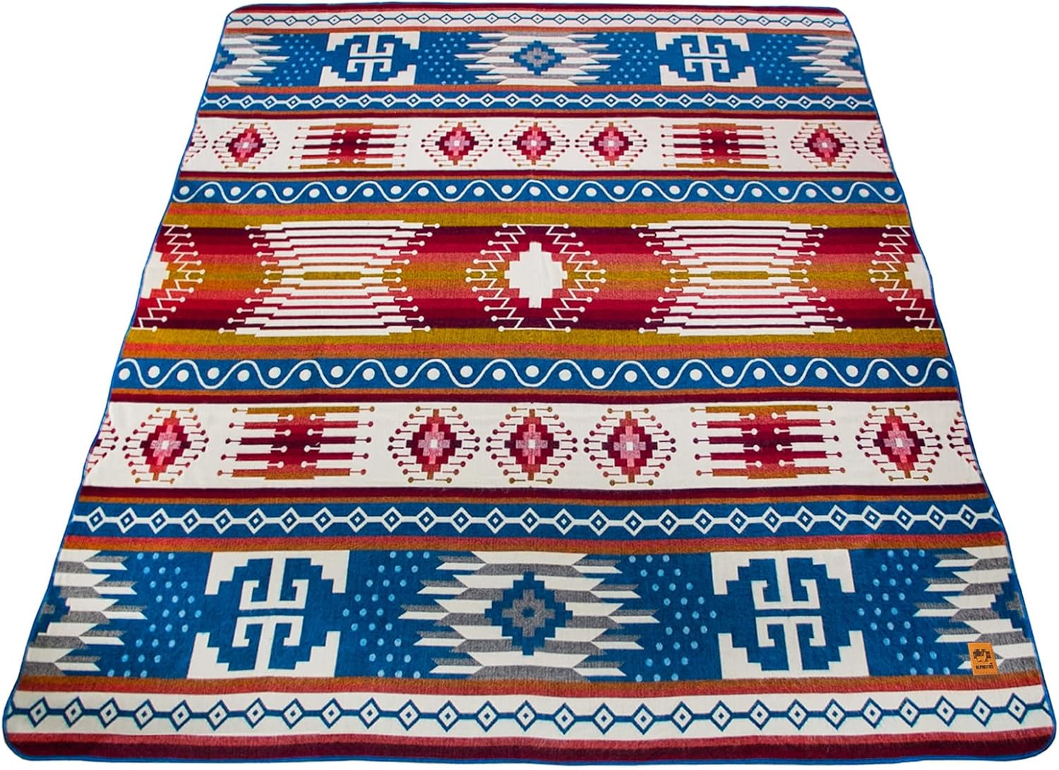 Alpaca Wool Blanket | Twin Size Throw Blanket | 70 x 45 inches | Soft, Hypoallergenic and Breathable | Lightweight Warm Blanket | Bed, Couch, Outdoor or Picnic (Blue & White) - Image 7