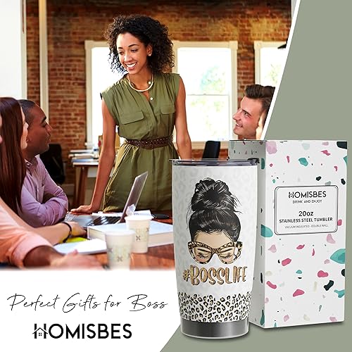 Miniatura 2 de HOMISBES Vaso de 20 onzas, regalos para jefe para mujer, regalos para jefe, regalos para jefe, regalos de jubilación para mujeres, regalos de
