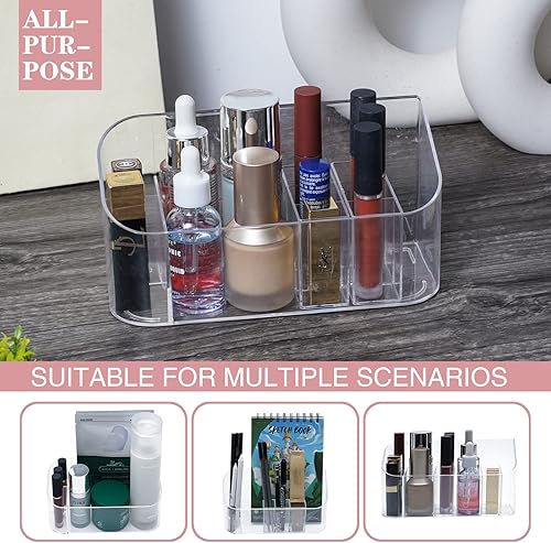 Miniatura 8 de Portacepillos de dientes para baños, organizador de encimera de baño, organizador de maquillaje pequeño