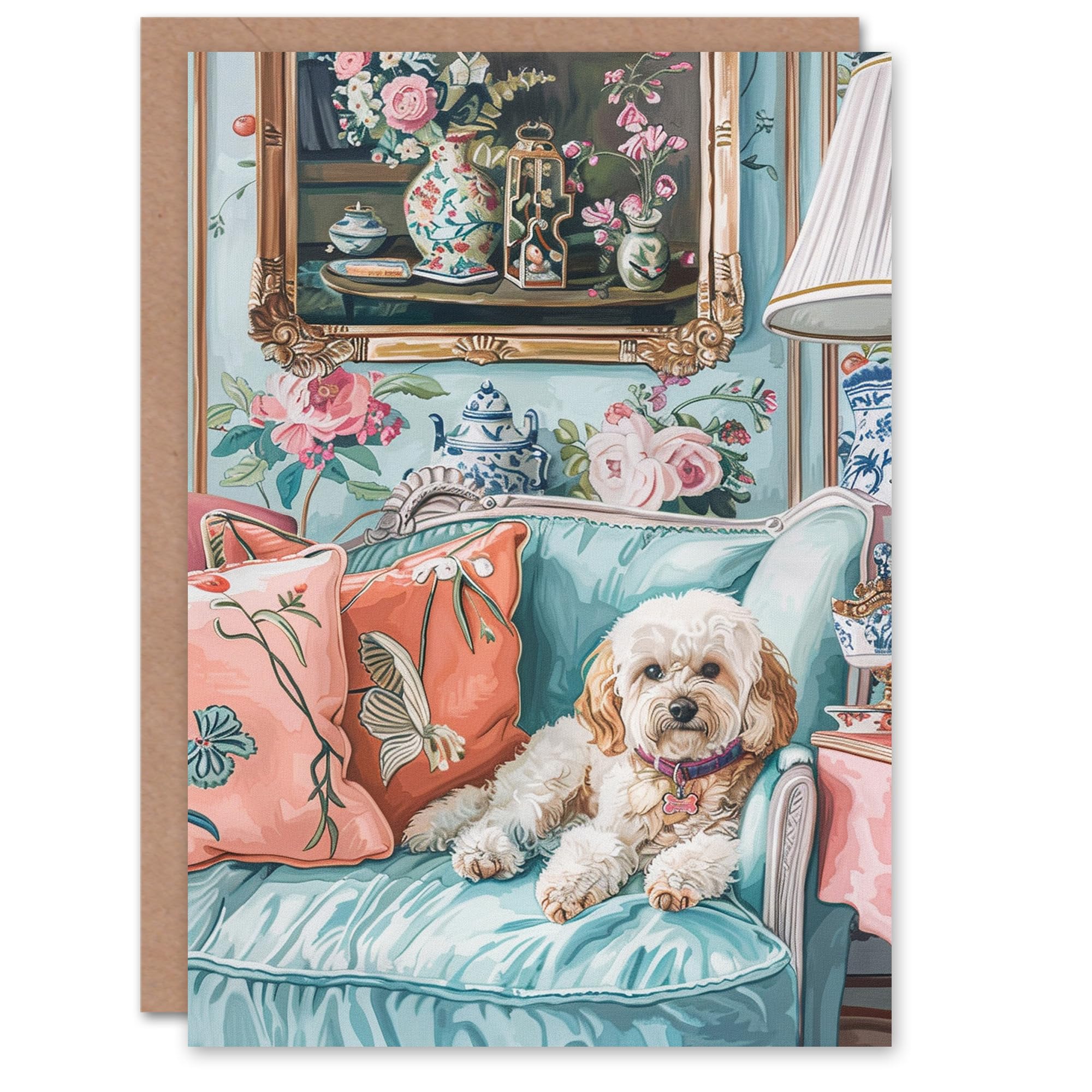 Artery8 Cockapoo Dog Lover Birthday Card - Blue