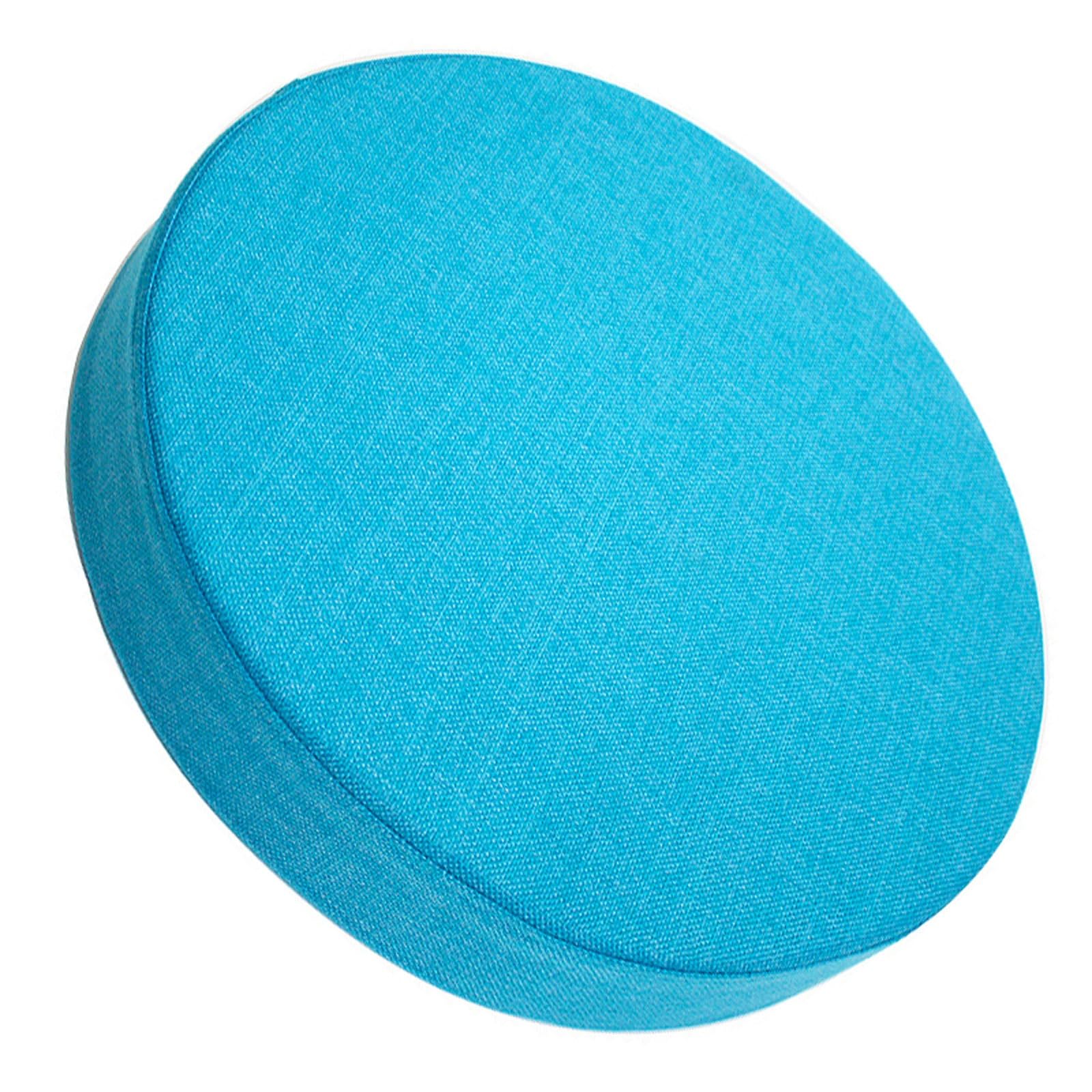 uyeoco Round Seat Cushion, 3/5/8cm thick, 30/35/40/45/50cm, Memory Foam Round Stool Cushion, Circle Chair Pad with Removable Cover for Dining Kitchen Bar Chairs(Lake blue,50x3cm)