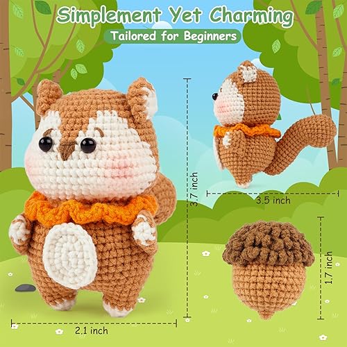 Miniatura 4 de Kit de ganchillo de animales para principiantes, kit de inicio de ganchillo con tutoriales en video paso a paso, kits de aprendizaje para adultos y