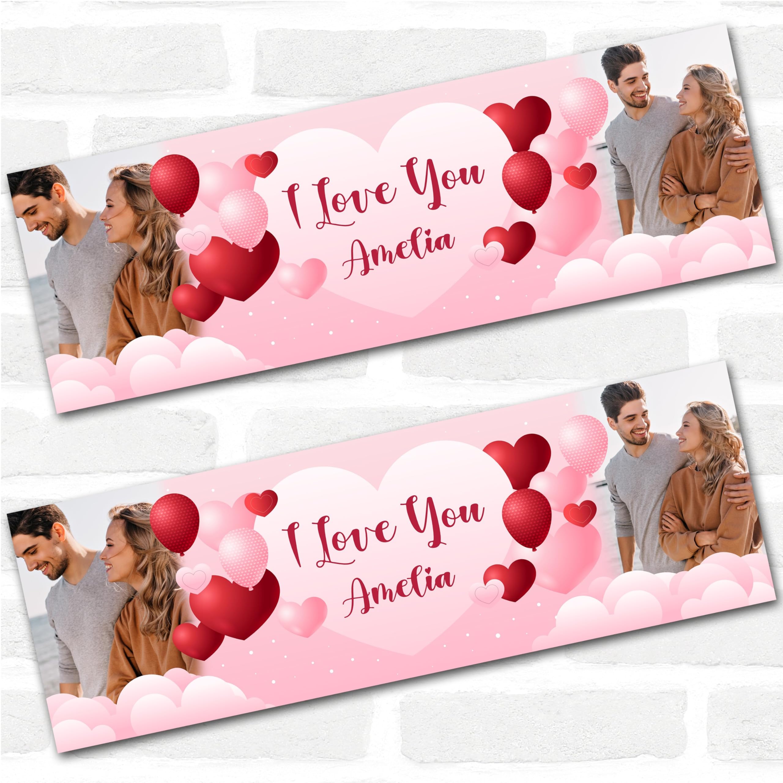 Personalised Party Banner For Valentine's Day Decoration I Love You Photo Heart | 3 ft x 1 ft | 4.5 ft x 1.5 ft | 6 ft x 2 ft | Custom Large Party Decoration, Event Banner, Backdrop, Décor, Signage.