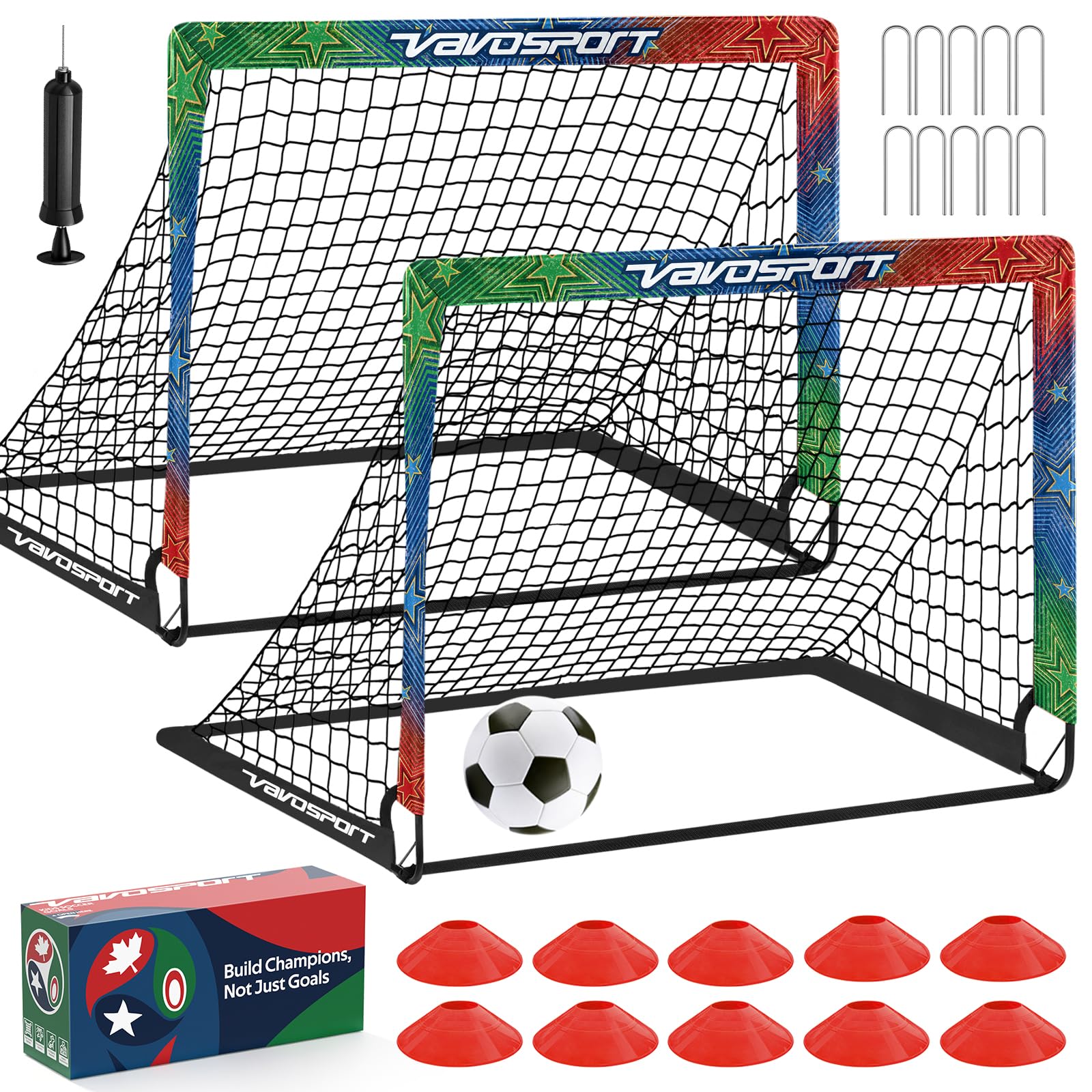 Photo 1 of VAVOSPORT Kids Soccer Goals Set with Size 3 Ball & Accessories