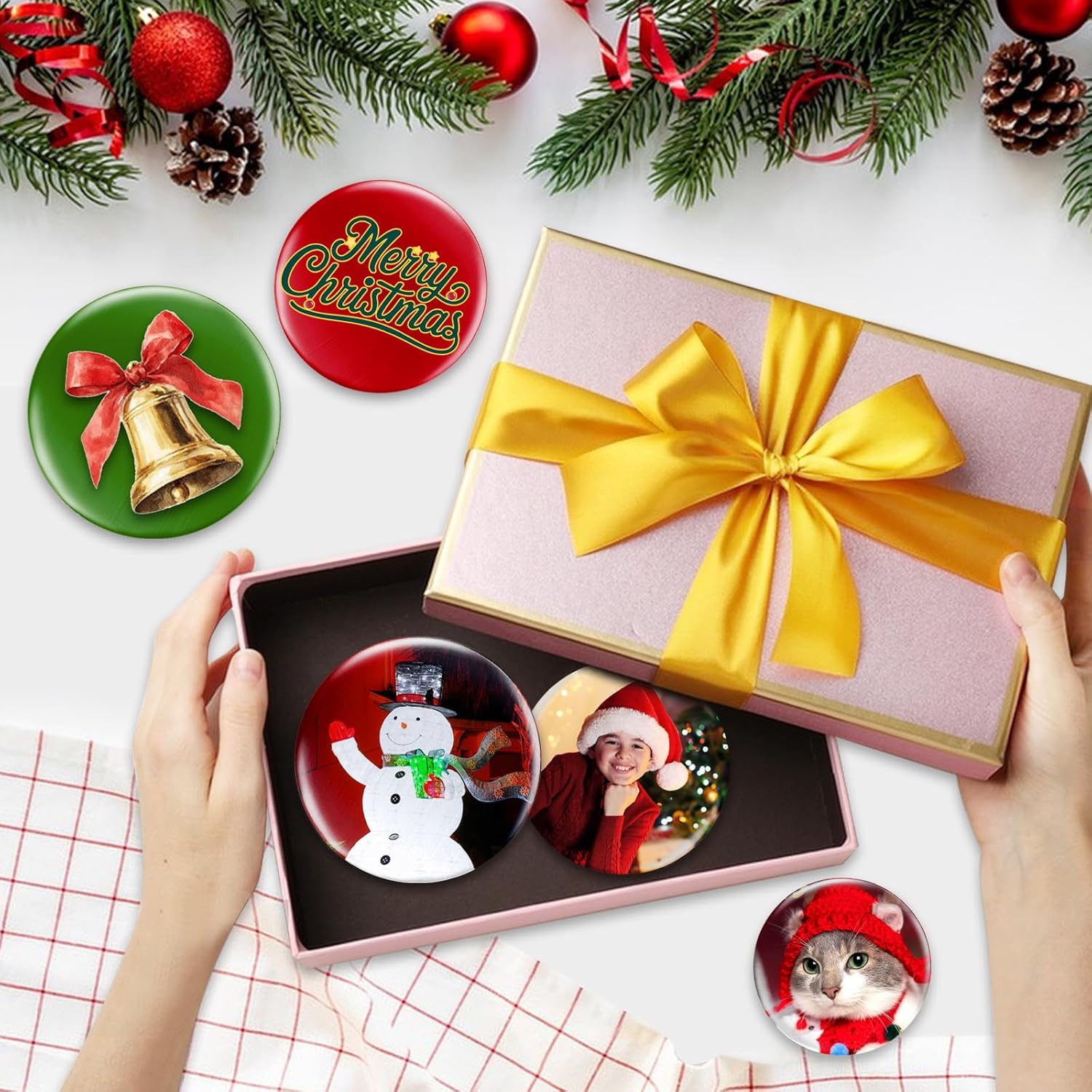 100 Sets 75mm Button Maker Supplies, 3 Inch Button Supplies Blank Badge Parts Includes Metal Covers, Plastic Backs& Clear Film, Compatible with Button Maker/Pin Press Machine