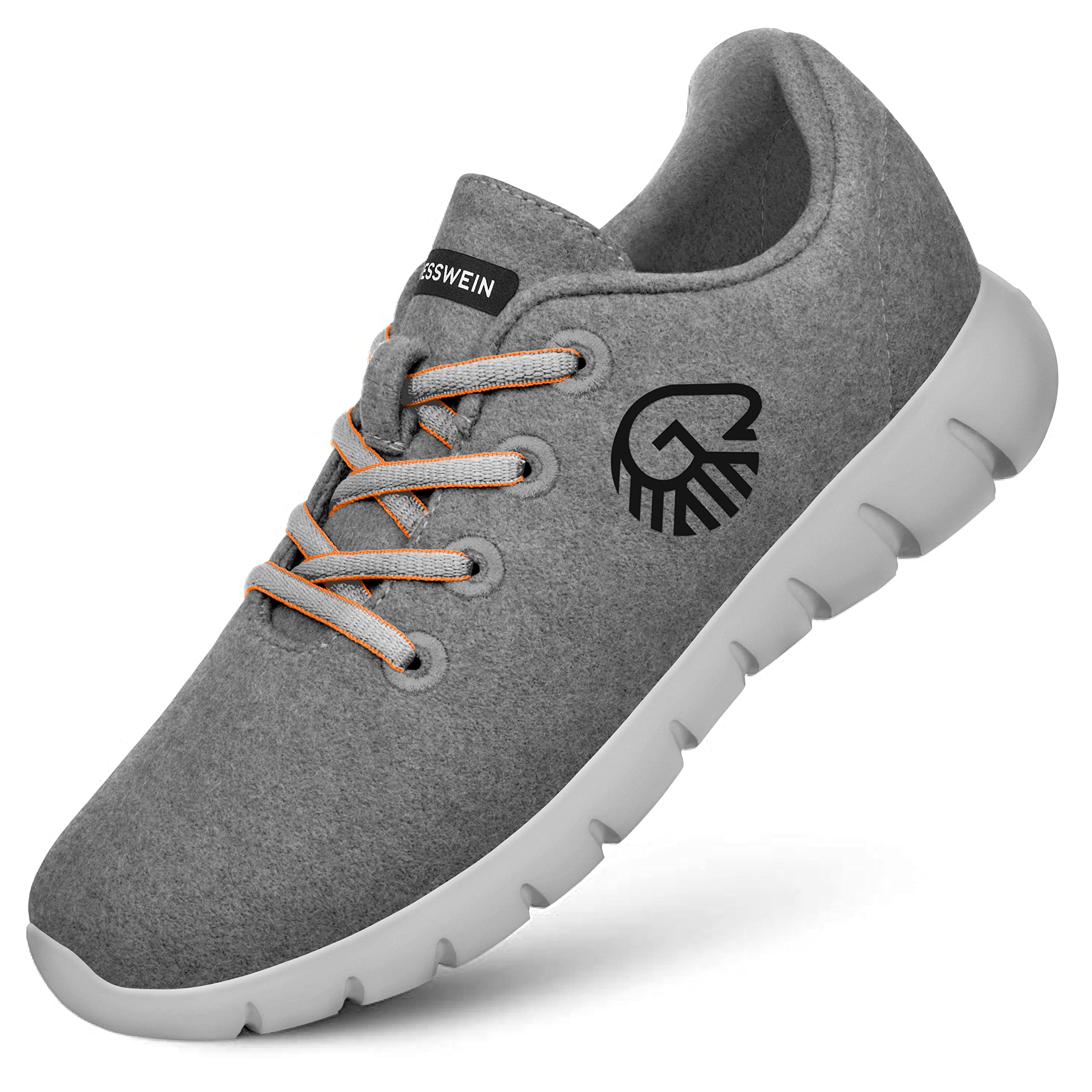 Giesswein Merino Runners Men - Breathable Merino Wool 3D Stretch Sneakers, Lightweight Men's Casual Shoes with Replaceable Footbed Grey