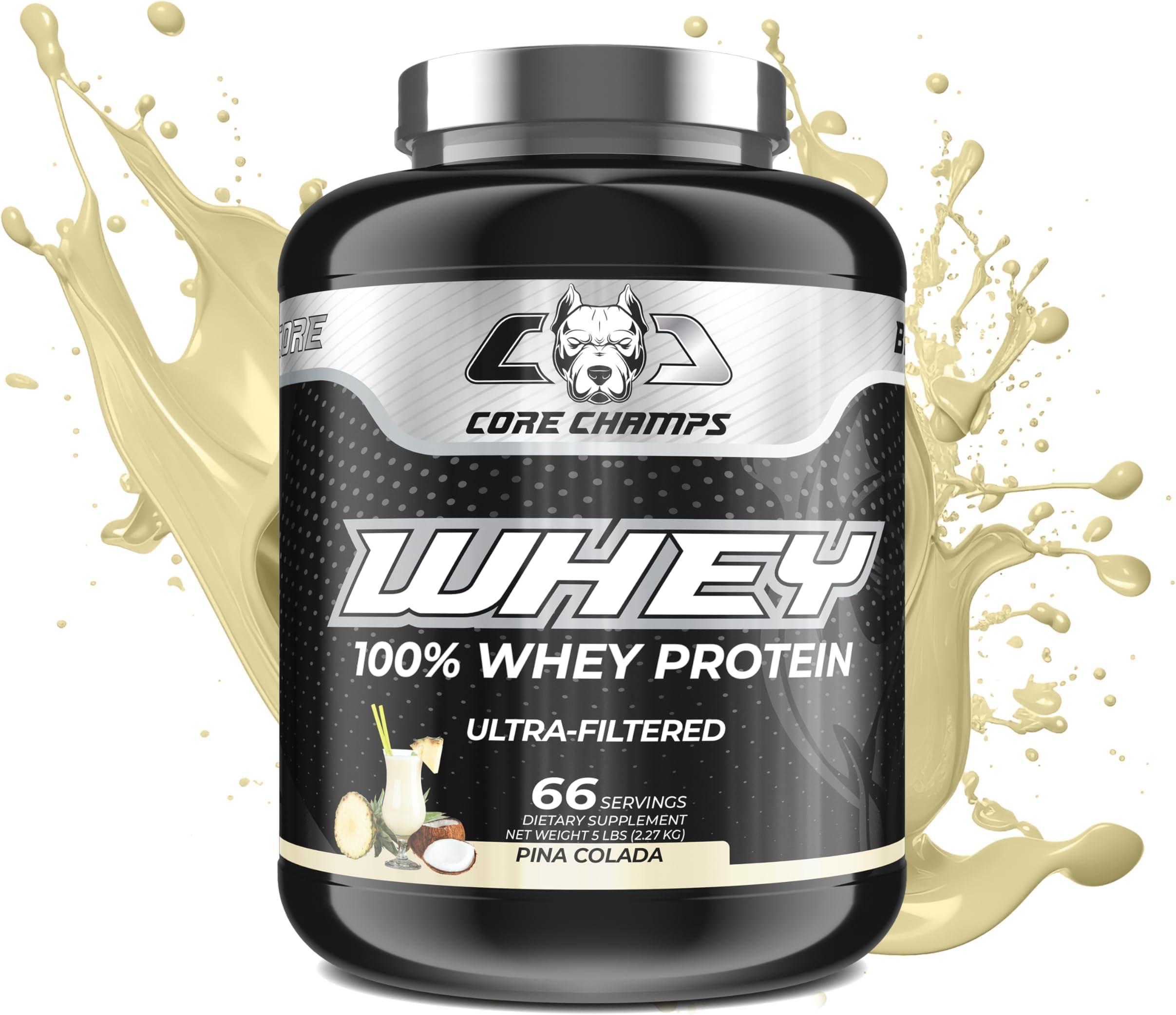 Core Champs 100% Whey Protein - 26g Protein - 5lbs (Pina Colada)