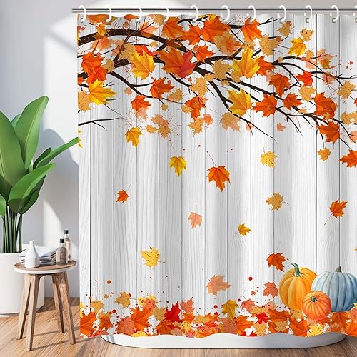 Miniatura 8 de Cortina de ducha de Navidad, telón de fondo de Navidad, copos de nieve, pinos, juegos de cortinas de ducha de poliéster, tela impermeable, lavable,