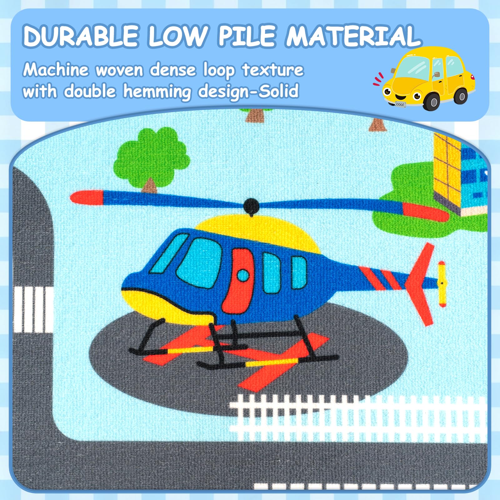 Capslpad Alfombra educativa para niños, de 6.6 x 5 pies, camino de tráfico, tapete para coche, tapete grande para aprendizaje y juegos, alfombra para sala de juegos, sala de estar, guardería,