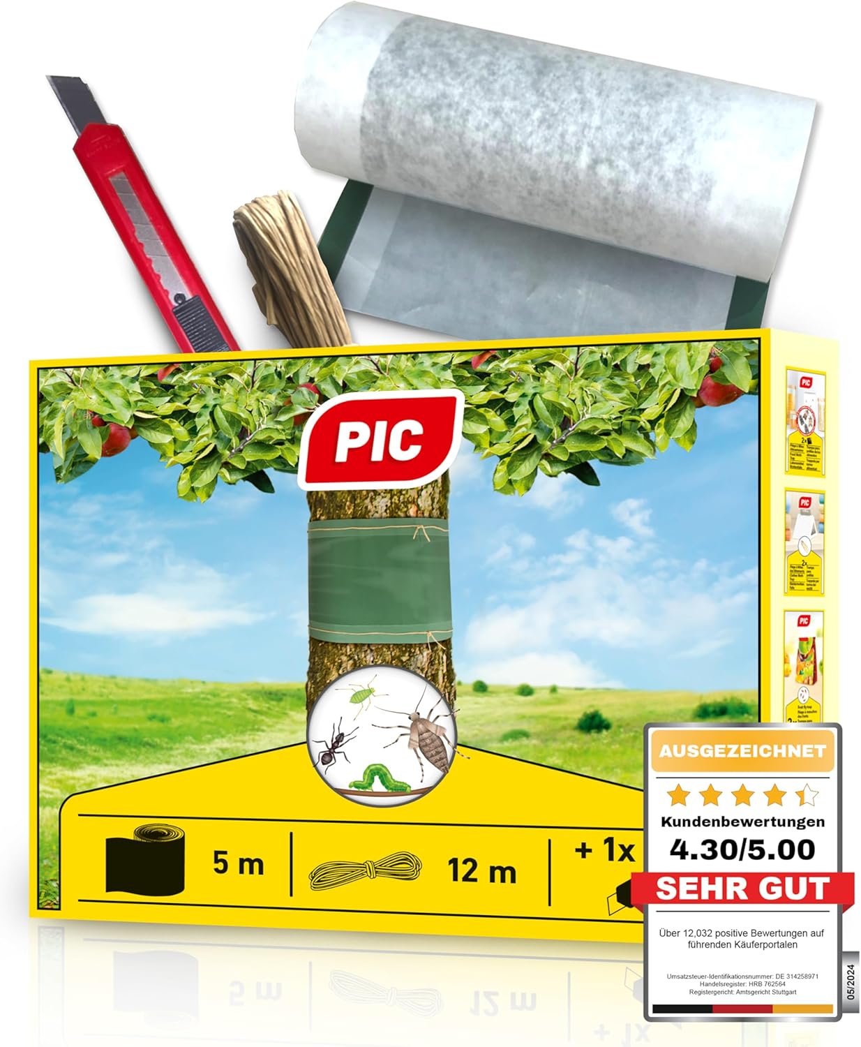 PIC Leimringe für Obstbäume selbstklebend 5 Meter Leimring