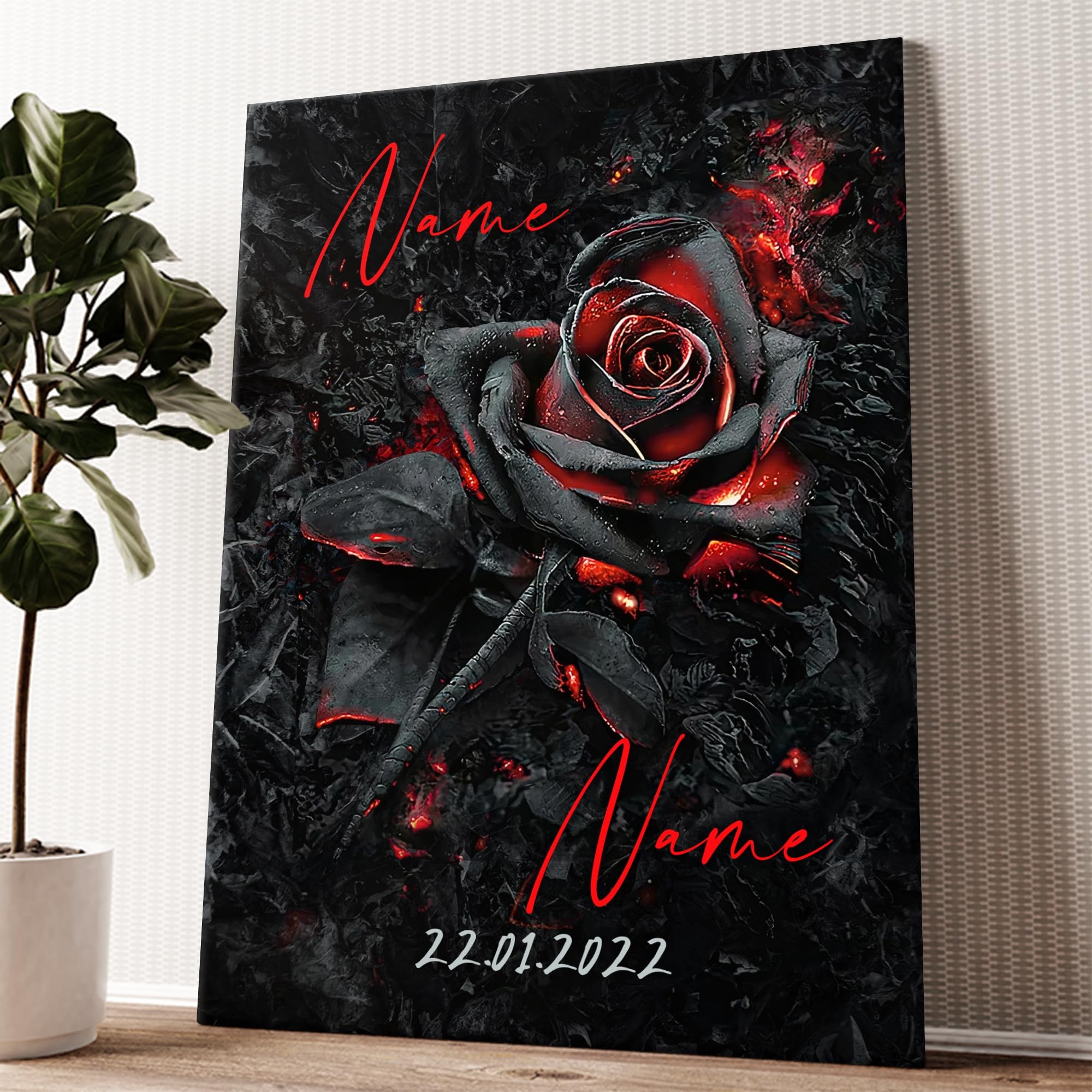 Liebesleinwand Personalisiertes Geschenk für Partner Mystische Leidenschaft Geschenk Jahrestag, Verlobung, Hochzeitstag | Leinwandbild romantisch gestalten