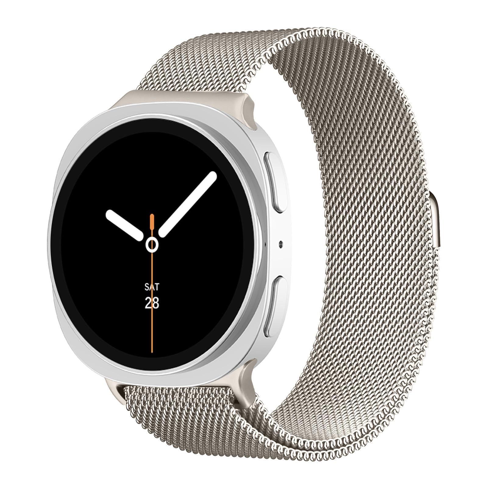 milanese loop metal band compatible with samsung galaxy watch 8 (40mm, 44mm) and watch 8 classic (46mm), mesh magnetic stainless steel replacement strap (watch not included)