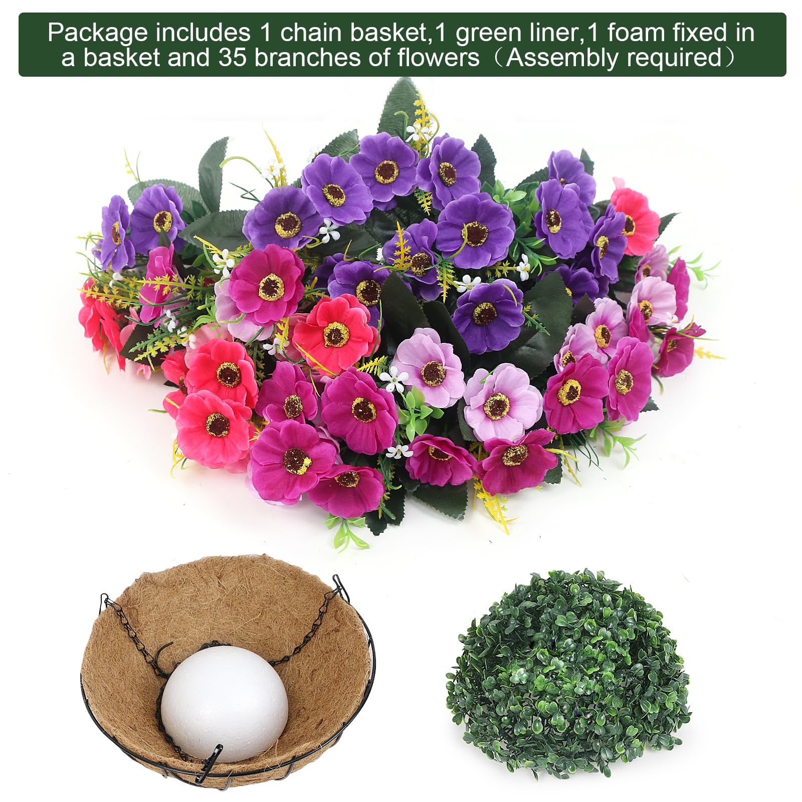 LARDUX 10 fiori artificiali per esterni, fiori finti in plastica, fiori