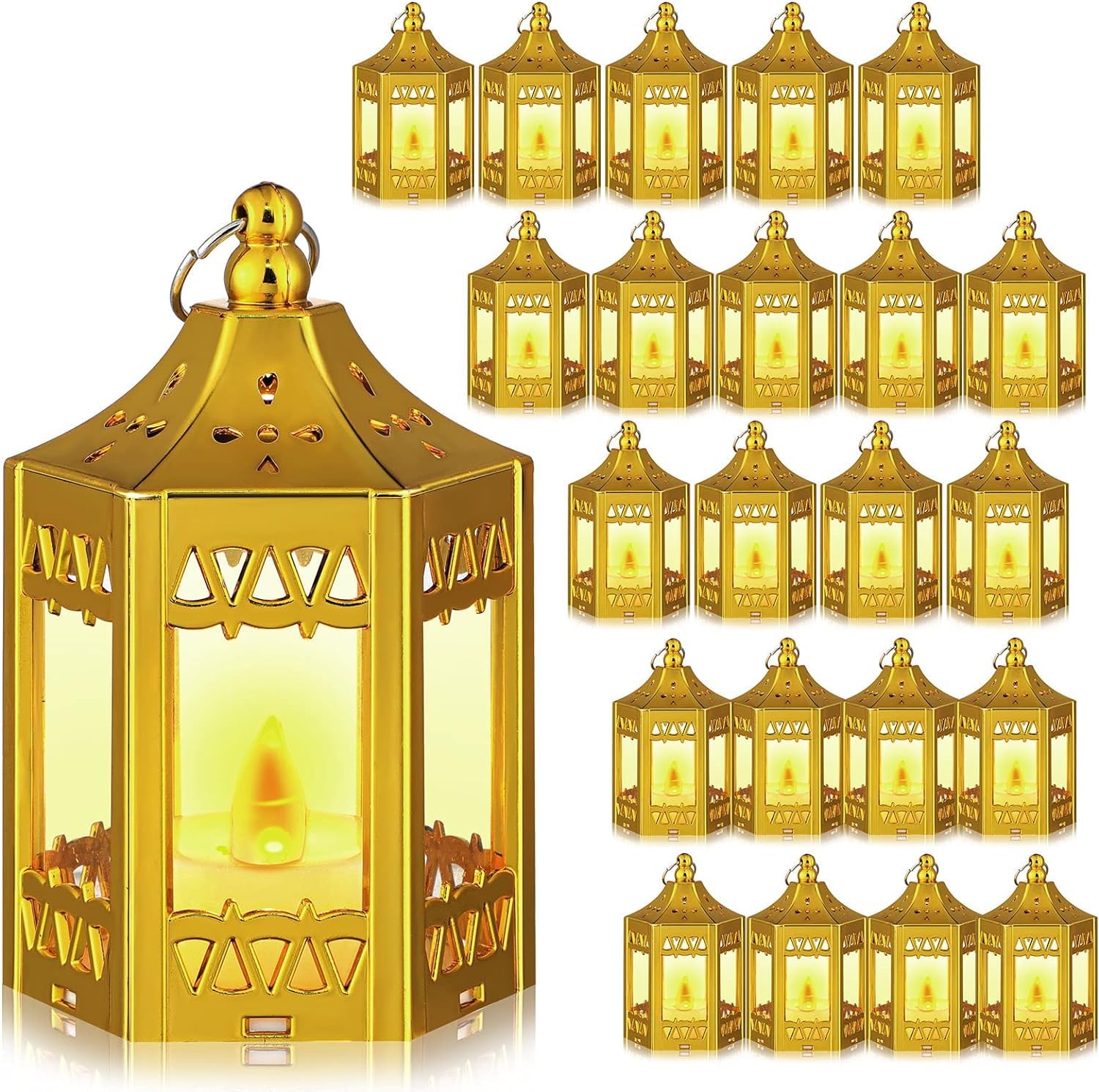 4 Pcs Vintage Candle Lantern LED Lantern with LED Candles Wedding Lanterns Decorative with Shining Decor LED Vintage Hanging Tealight Lantern for Table Home Party Decor