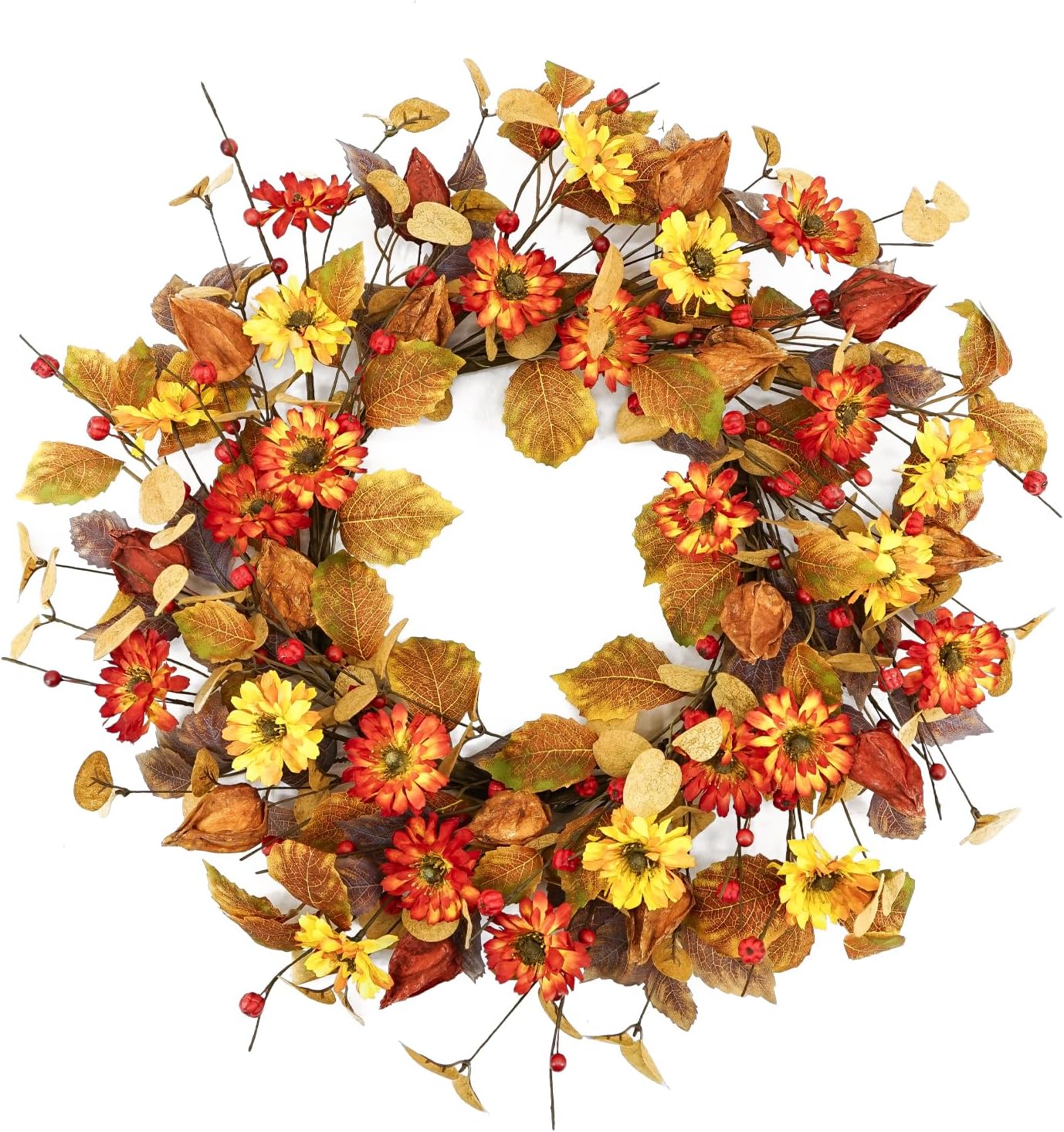 YNYLCHMX Coronas de otoño de 18 pulgadas para puerta