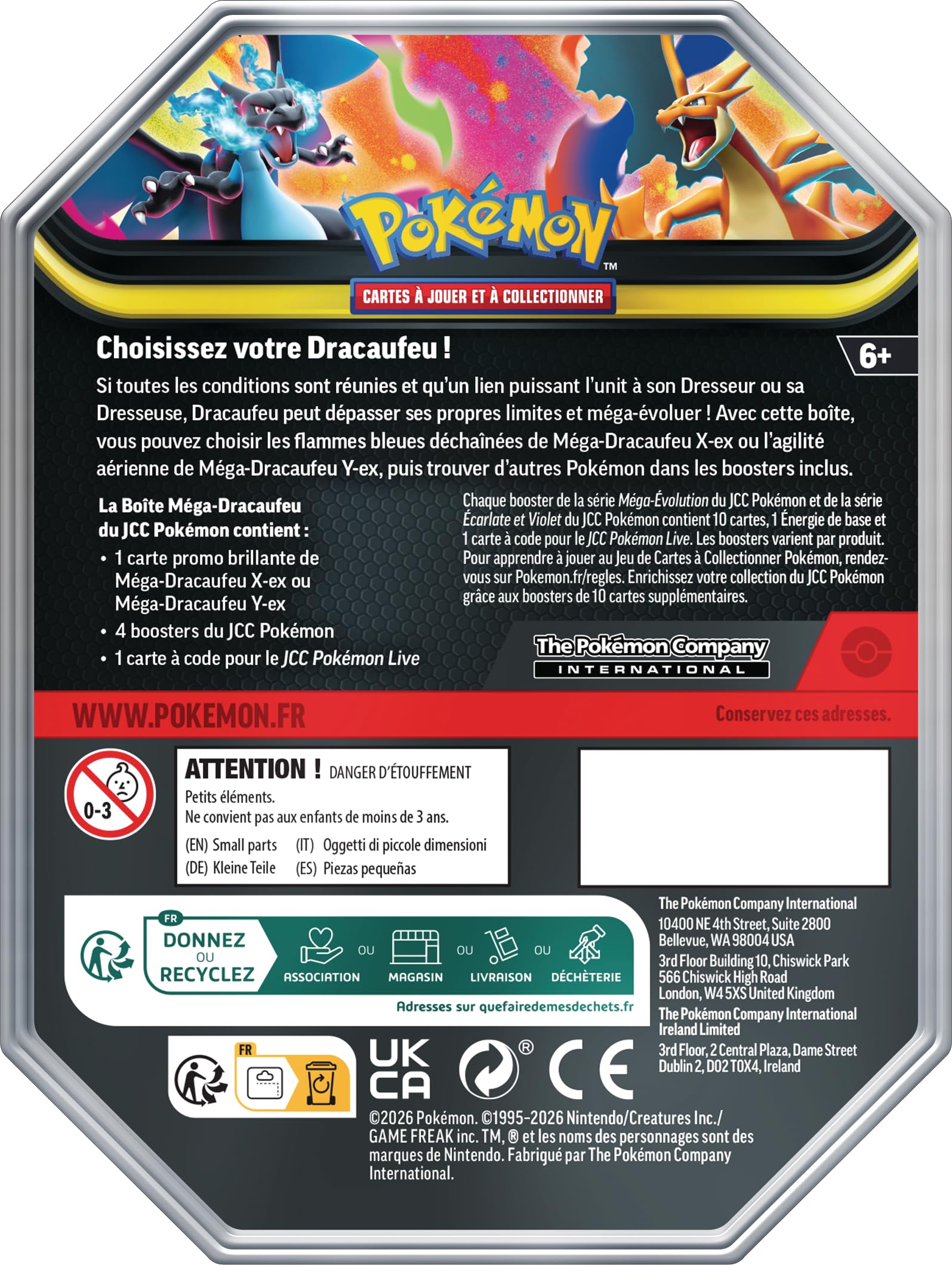 Pokémon : Boîte Méga-Dracaufeu X-ex (4 boosters et 1 Carte Promo Brillante)