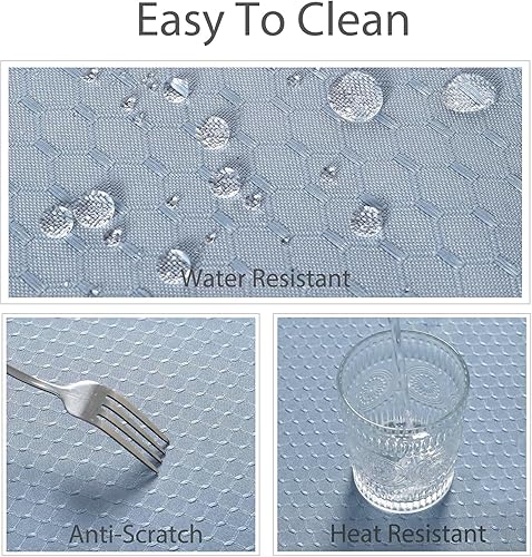 Miniatura 68 de JUCFHY - Mantel rectangular marroquí de tela jacquard a prueba de derrames y resistente al agua y al aceite, mantel decorativo para uso exterior e