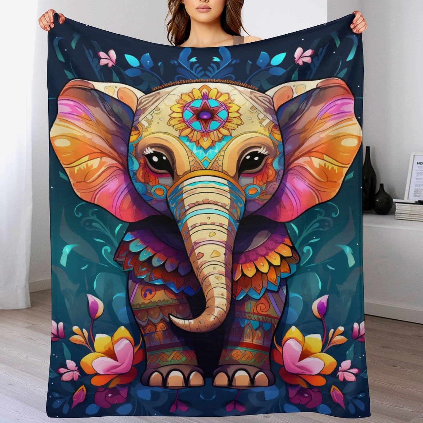 Couverture éléphant chaude pour des soirées cocooning sur le canapé