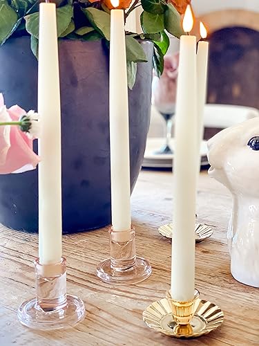 Miniatura 7 de LampLust Portavelas de vidrio transparente, juego de 10 portavelas de cristal, portavelas pequeños de 2.5 pulgadas, portavelas transparentes,