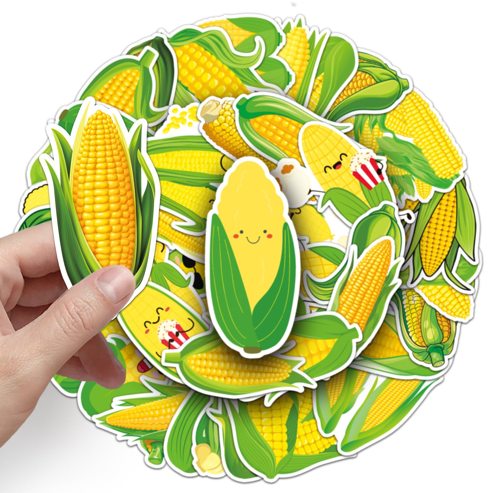 Corn Stickers for Laptop (50 PCS),Gift for Children Teens Adults Girl Boys,Waterproof Stickers for Water Bottle,Corn Vinyl Stickers for Scrapbook,Skateboard,Bike,Phone,Dairy - Image 3