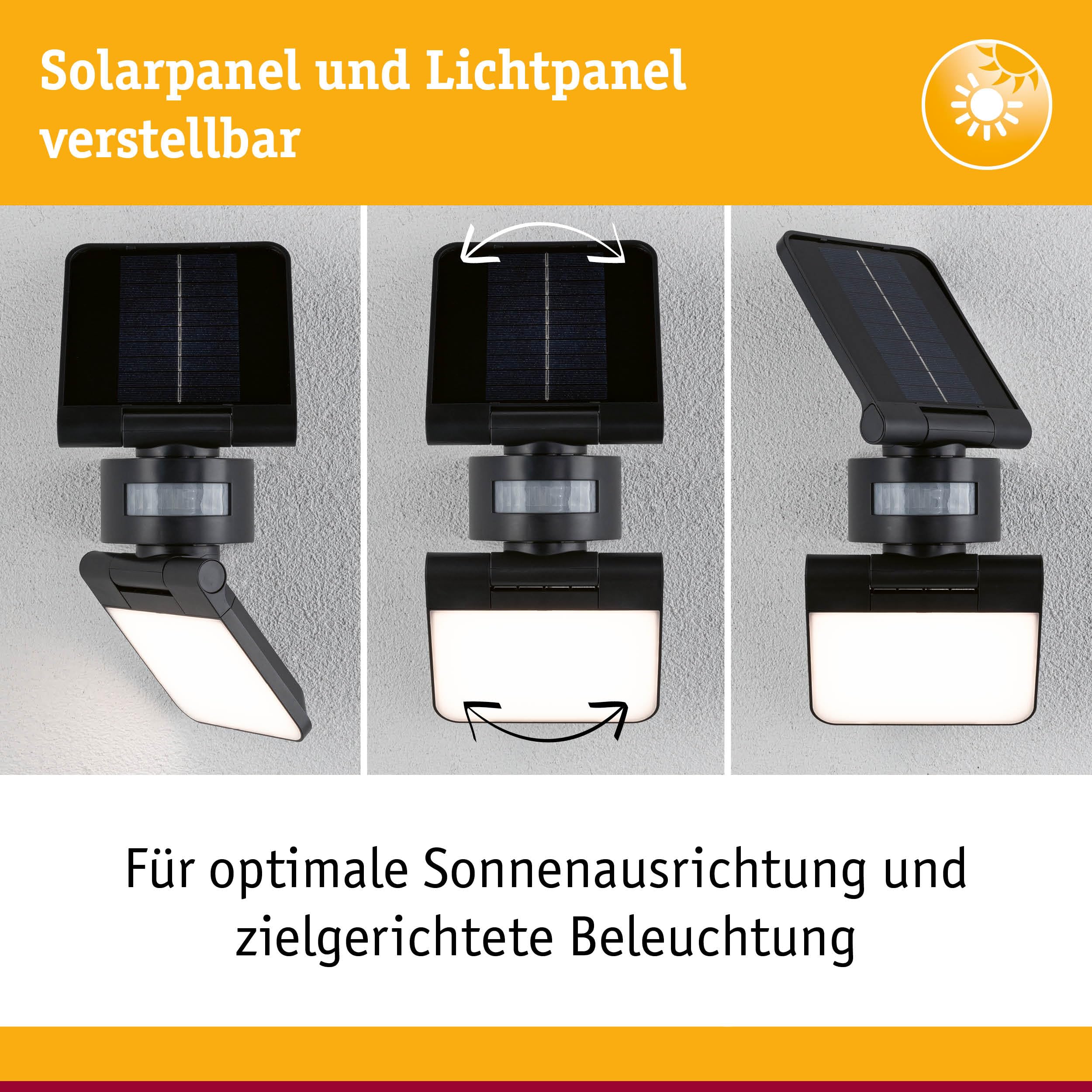 Paulmann Outdoor reflektor solarny Lesla IP65 3000 K USB PIR antracyt 94609