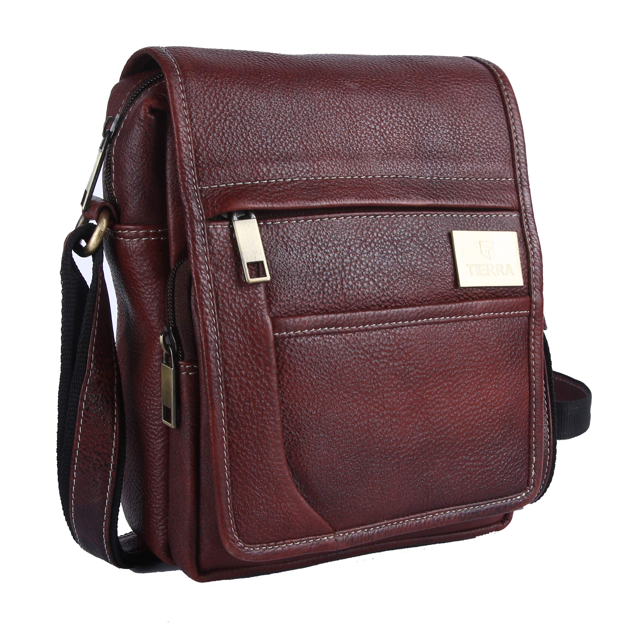 Men's Red Brown Travel Office Bag