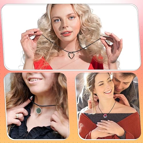 Miniatura 11 de Tudomro 100 piezas de collar de cuero encerado de 20 pulgadas a granel con cierre colorido collar pulsera cadenas cuerda cordón, poliéster, aleación