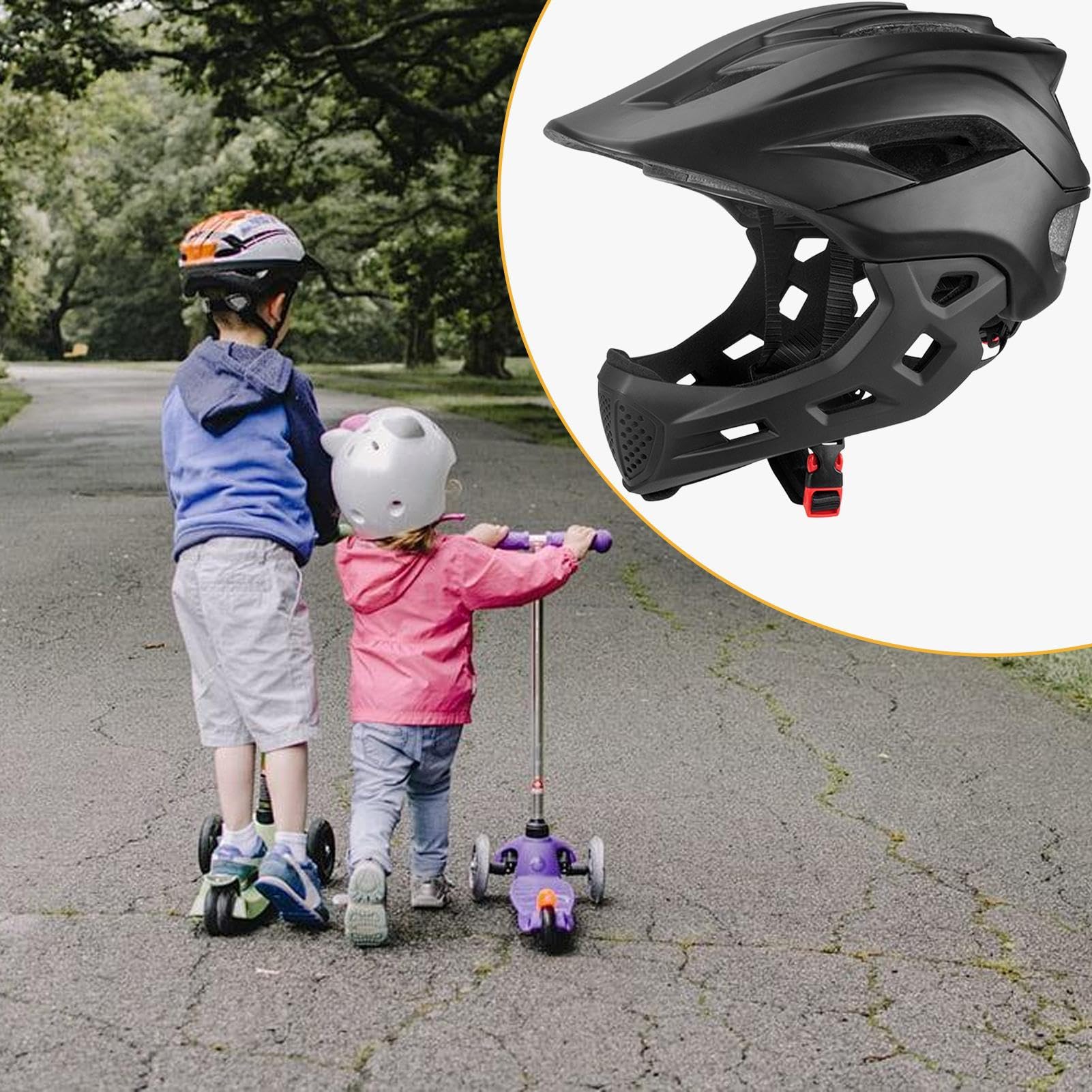 Casco Integrale per Bambini Caschi da Bici Traspiranti | Protezione per Ciclismo e Sicurezza Scooter e Bici Senza Pedali