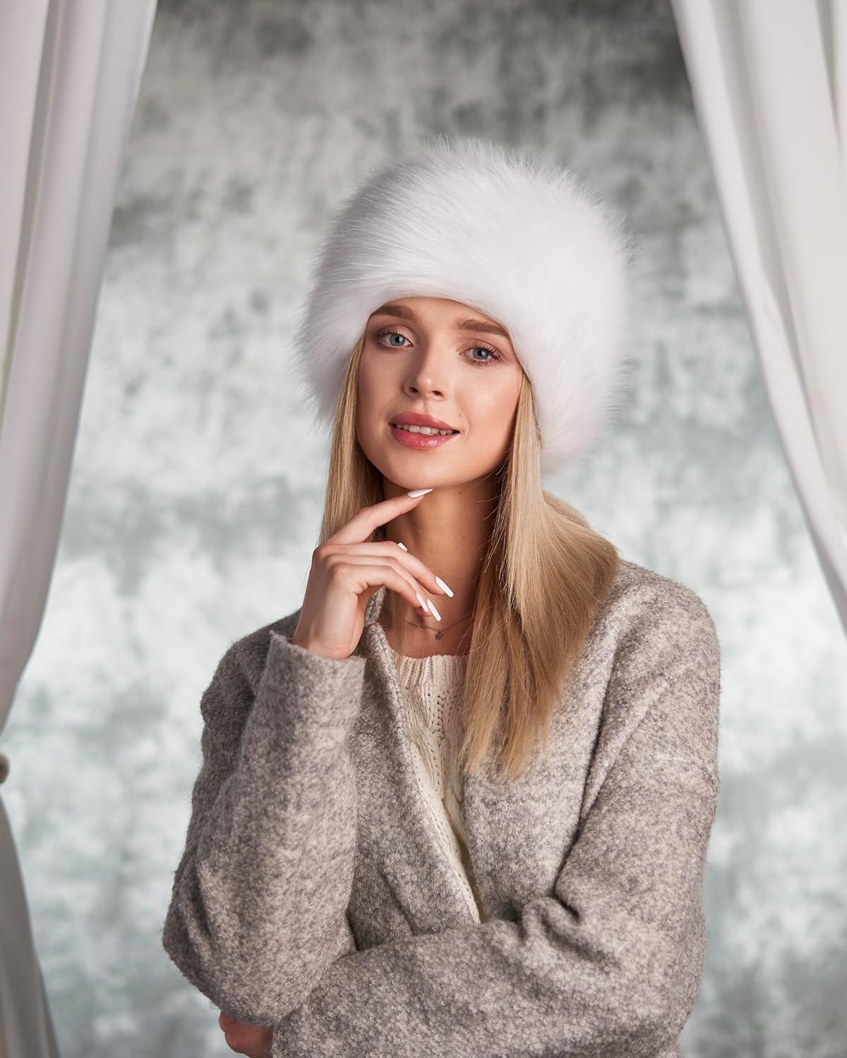 Futrzane Classic Cossack Hat - Faux Fur Hats for Women - Warm Furry Russian Hat - Image 2