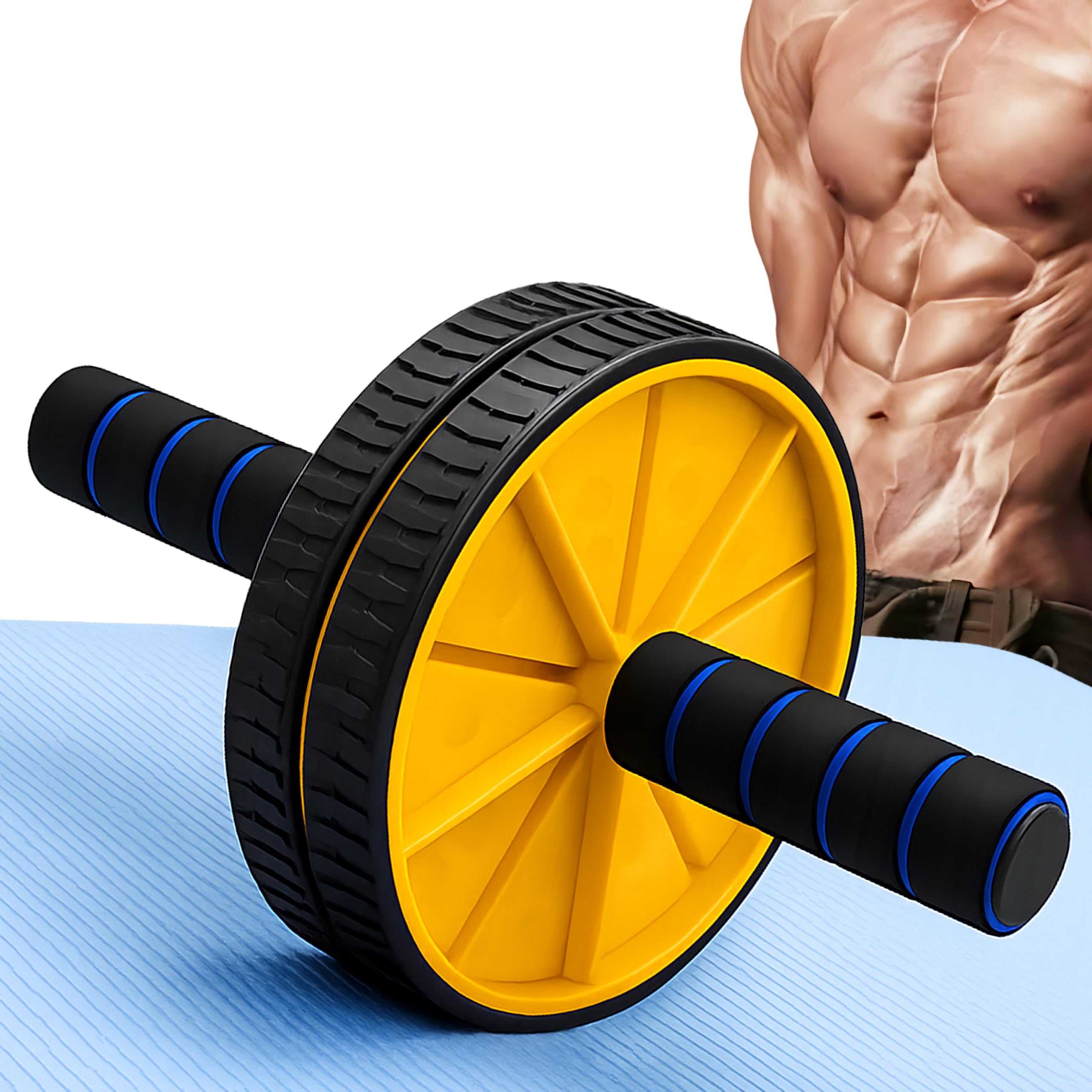Ab Wheel Roller for Core Workout, Double Wheel with Foam Handles | Non-Slip Rubber Wheel, Abdominal Training, Home Gym Use, Foam Grip Handles, Sturdy Build-image-17