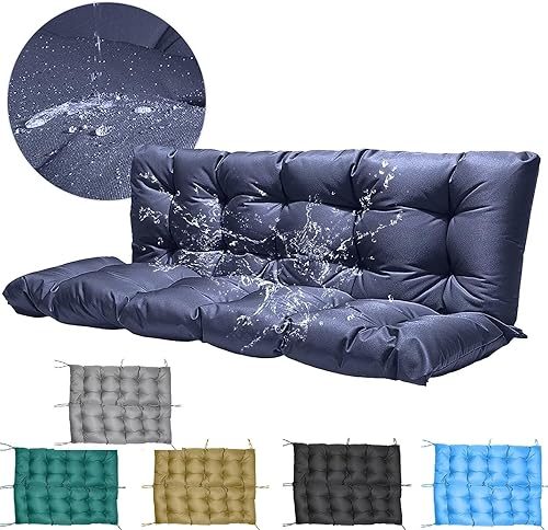 LCKFFYD Cojines de banco para exteriores, cojines impermeables para columpio de porche con respaldo, cojines para columpio al aire libre de 2 a 3