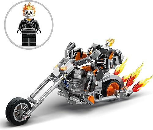 Miniatura 6 de LEGO Marvel Ghost Rider Mech & Bike - Juguete de construcción para niños y niñas a partir de 7 años, juguete de superhéroe de Marvel con figura de